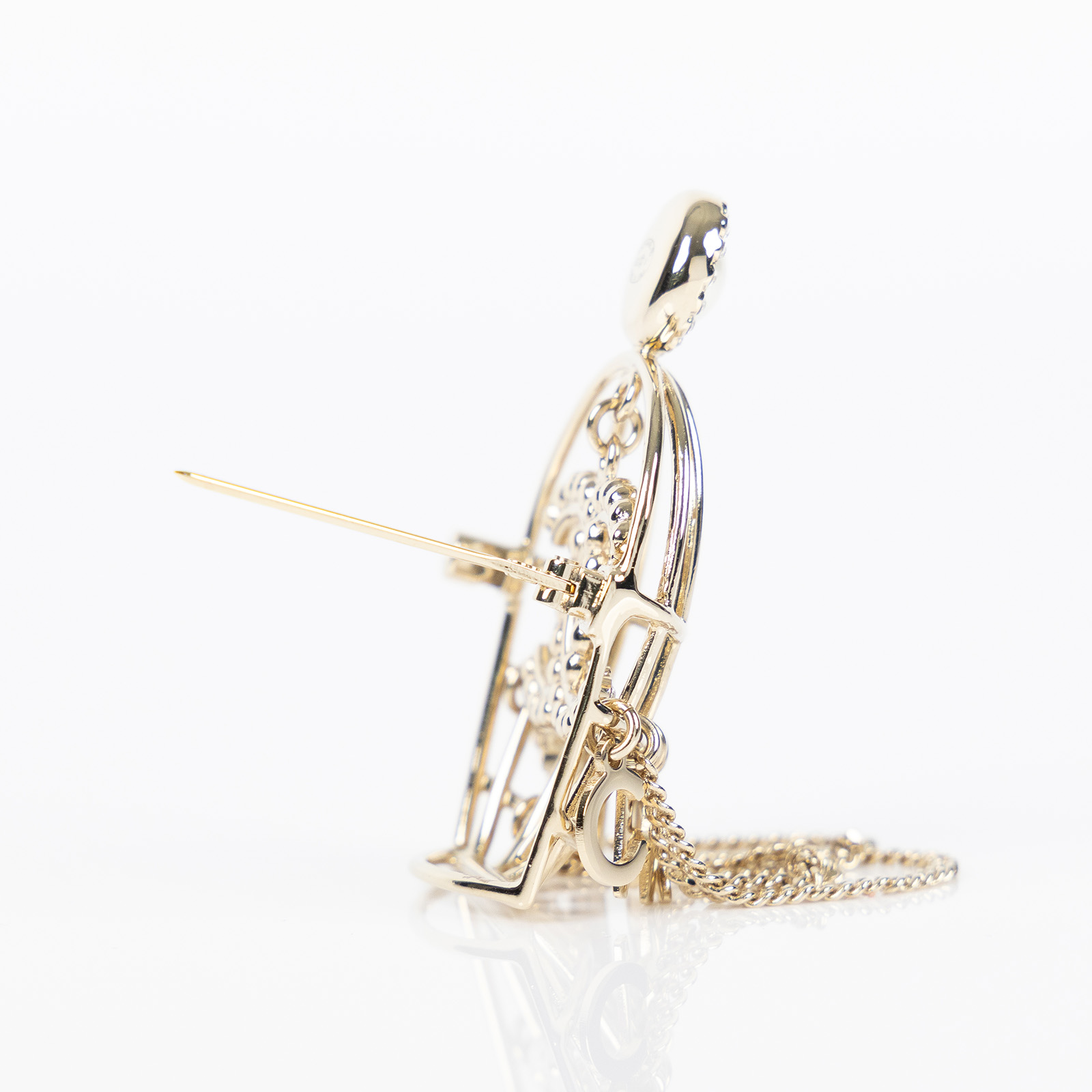 香奈兒 CHANEL 胸針 飾品 B22V 鳥籠胸針 原廠盒子