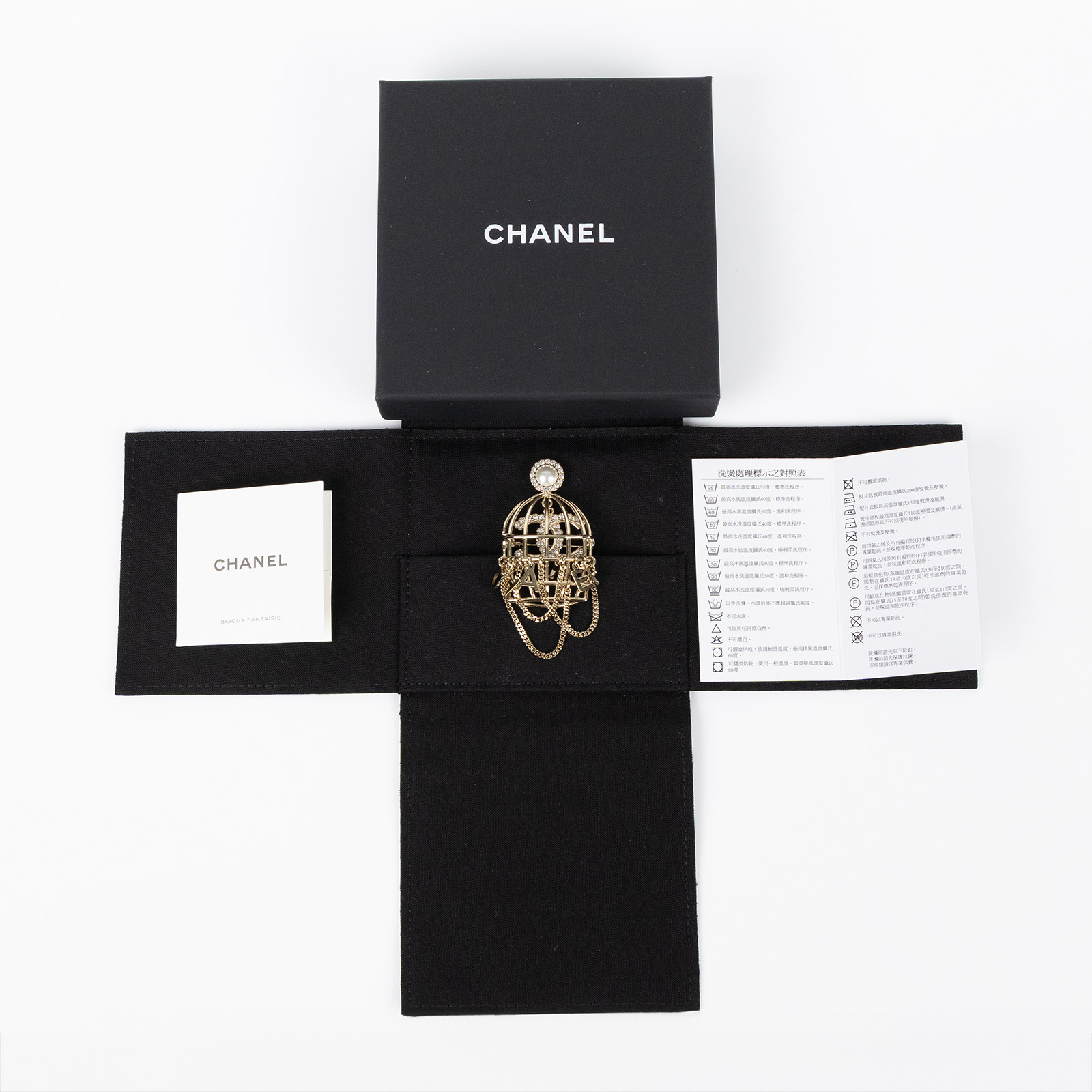 香奈兒 CHANEL 胸針 飾品 B22V 鳥籠胸針 原廠盒子