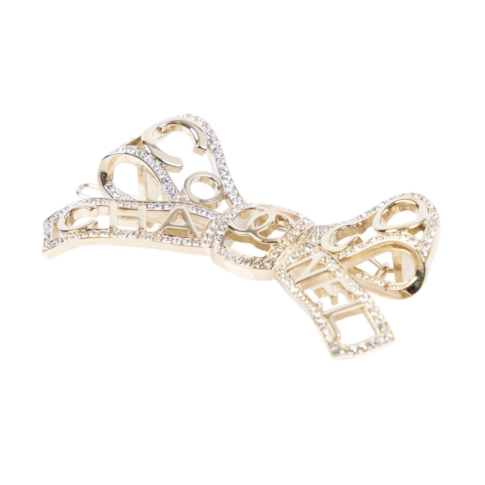 香奈兒 CHANEL 蝴蝶結髮夾  蝴蝶結COCO水鑽髮夾 無附屬品