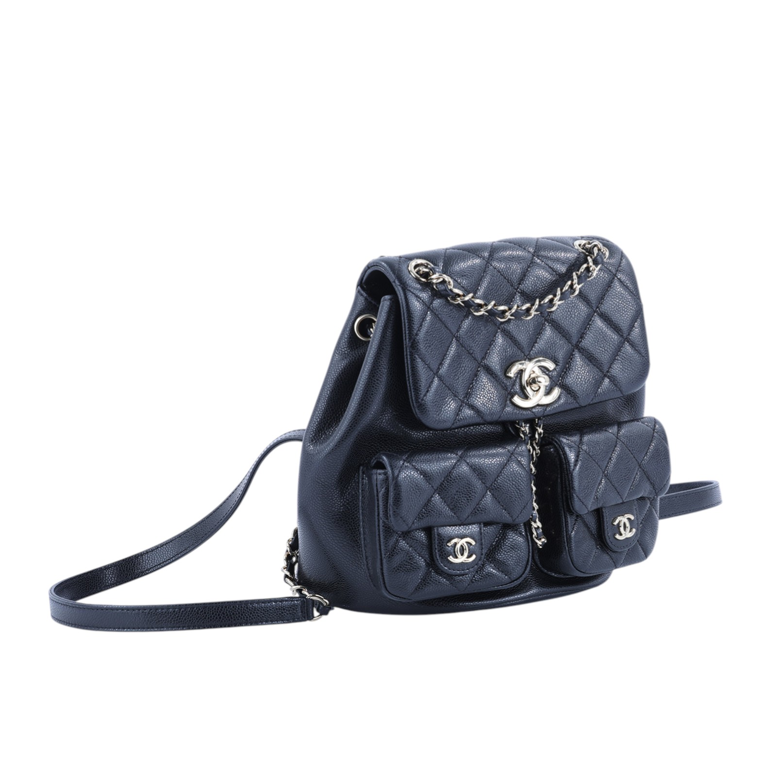 香奈兒 CHANEL Duma 經典 CC Logo 菱格紋 雙肩 後背包 AS3860 晶片款 黑荔枝DUMA後背包 防塵袋/原廠盒子
