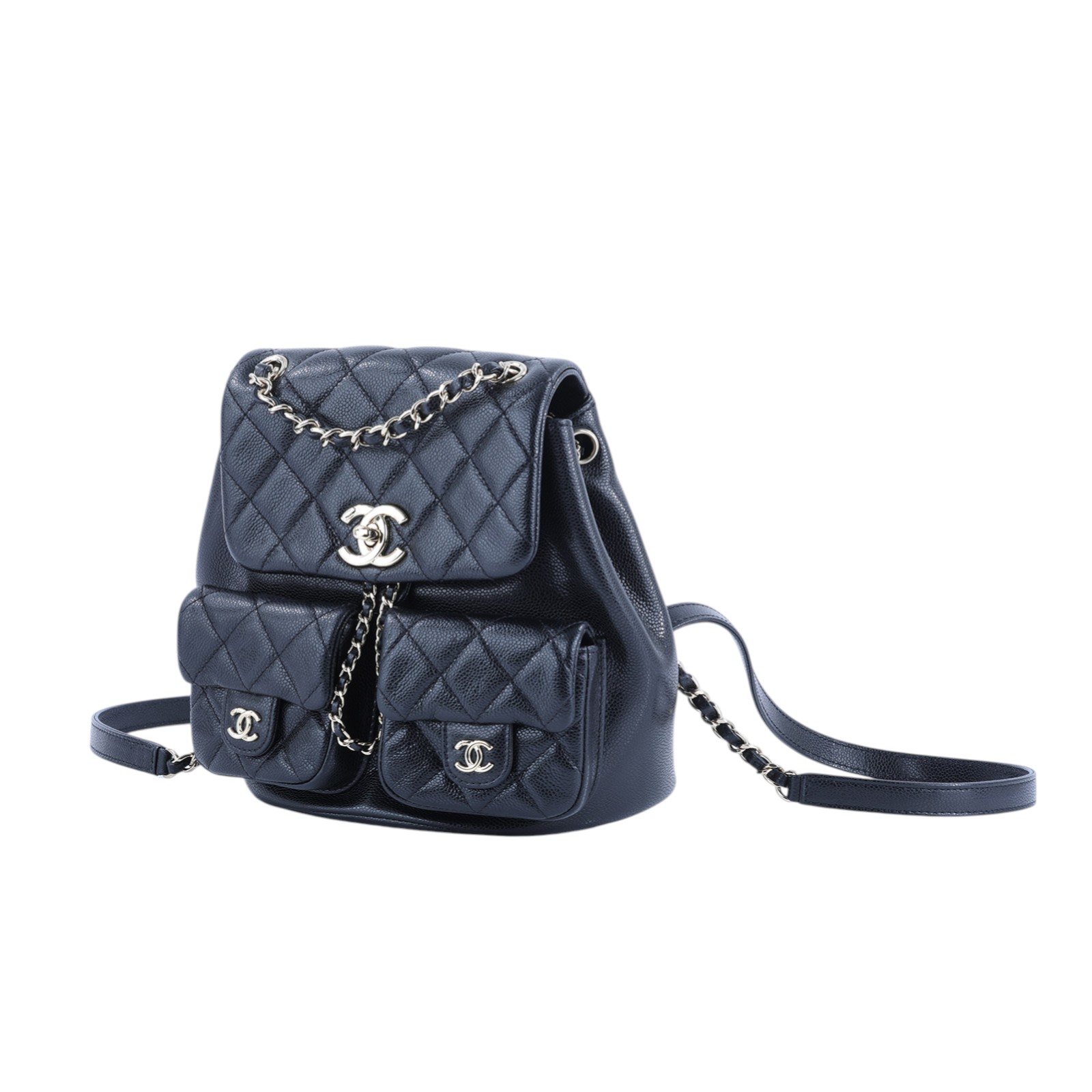 香奈兒 CHANEL Duma 經典 CC Logo 菱格紋 雙肩 後背包 AS3860 晶片款 黑荔枝DUMA後背包 防塵袋/原廠盒子