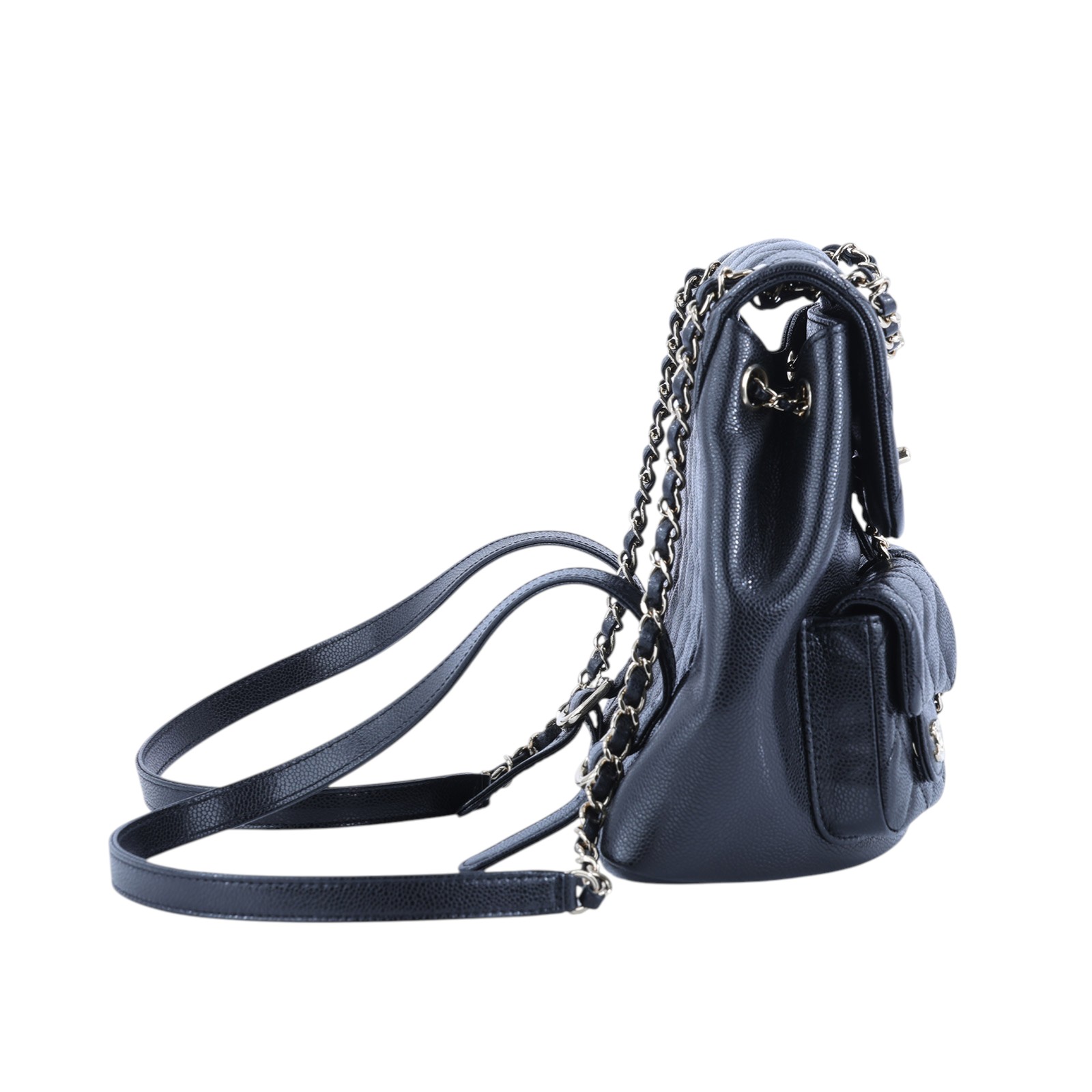 香奈兒 CHANEL Duma 經典 CC Logo 菱格紋 雙肩 後背包 AS3860 晶片款 黑荔枝DUMA後背包 防塵袋/原廠盒子