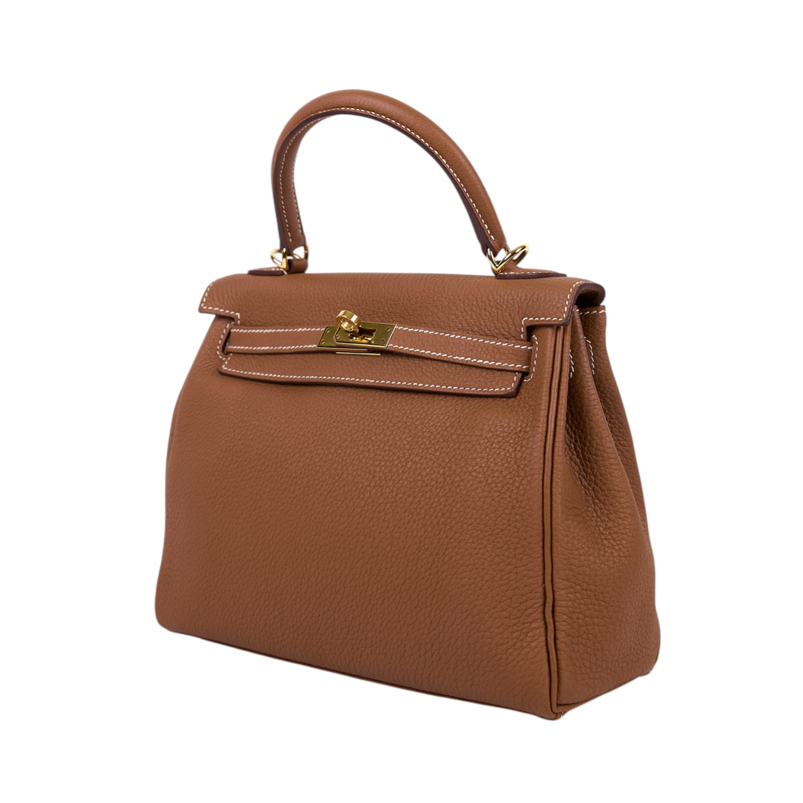 愛馬仕 Hermès Kelly Bag 凱莉包 25 金棕 金色五金 H044624CC37 H044624CC U刻  防塵袋/原廠盒子/鎖組/雨衣/購買證明