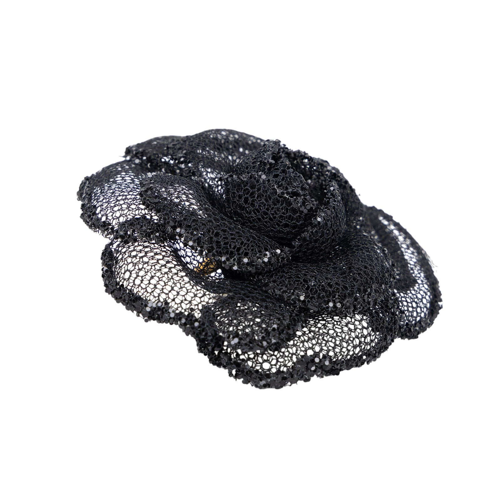 香奈兒 CHANEL 胸針 飾品  黑網紗胸針 原廠盒子