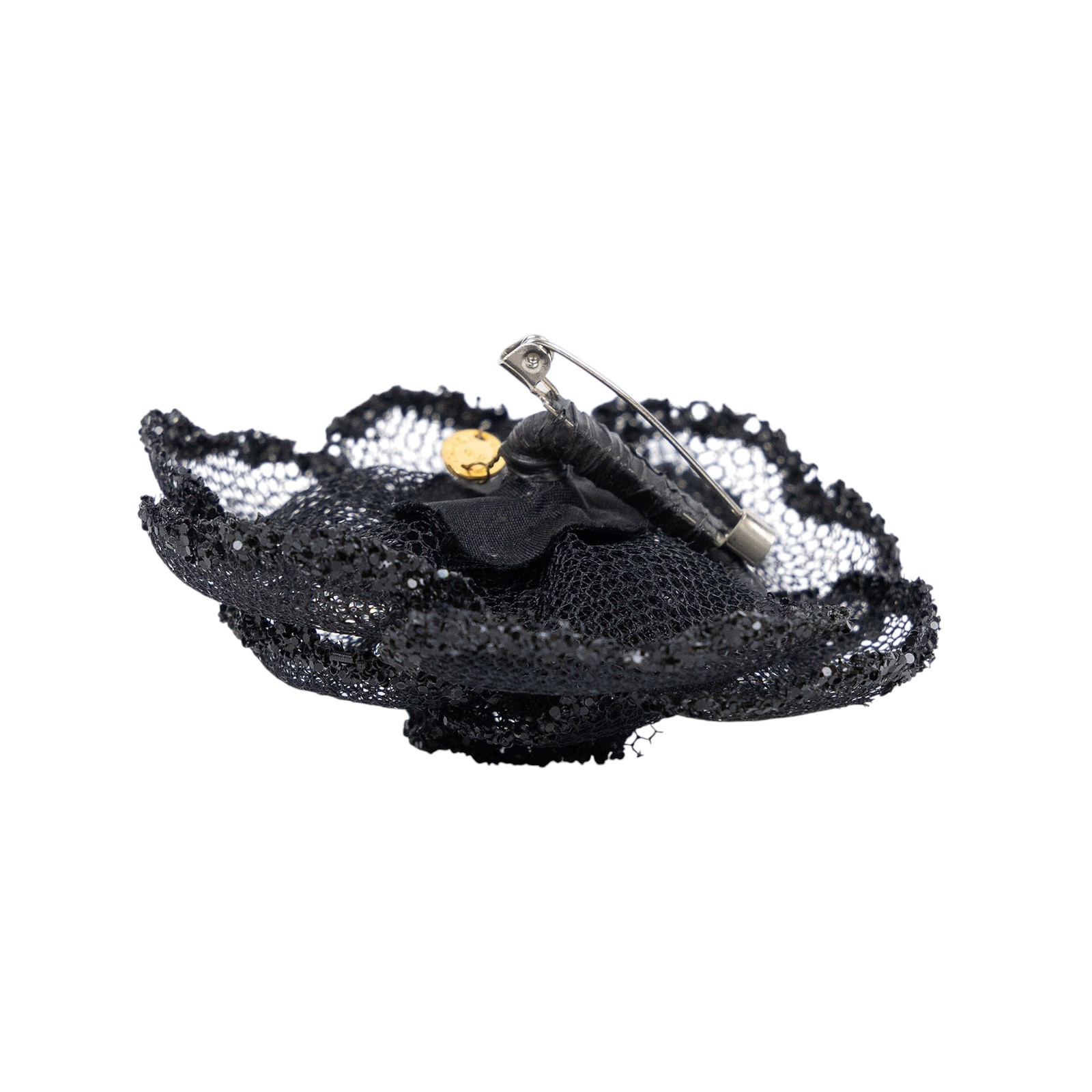 香奈兒 CHANEL 胸針 飾品  黑網紗胸針 原廠盒子