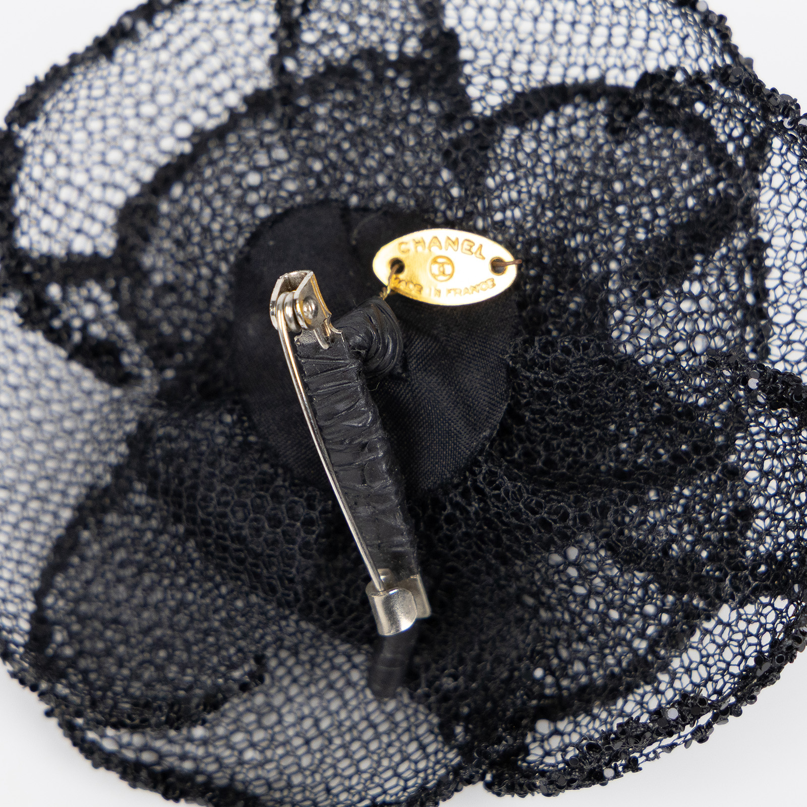 香奈兒 CHANEL 胸針 飾品  黑網紗胸針 原廠盒子