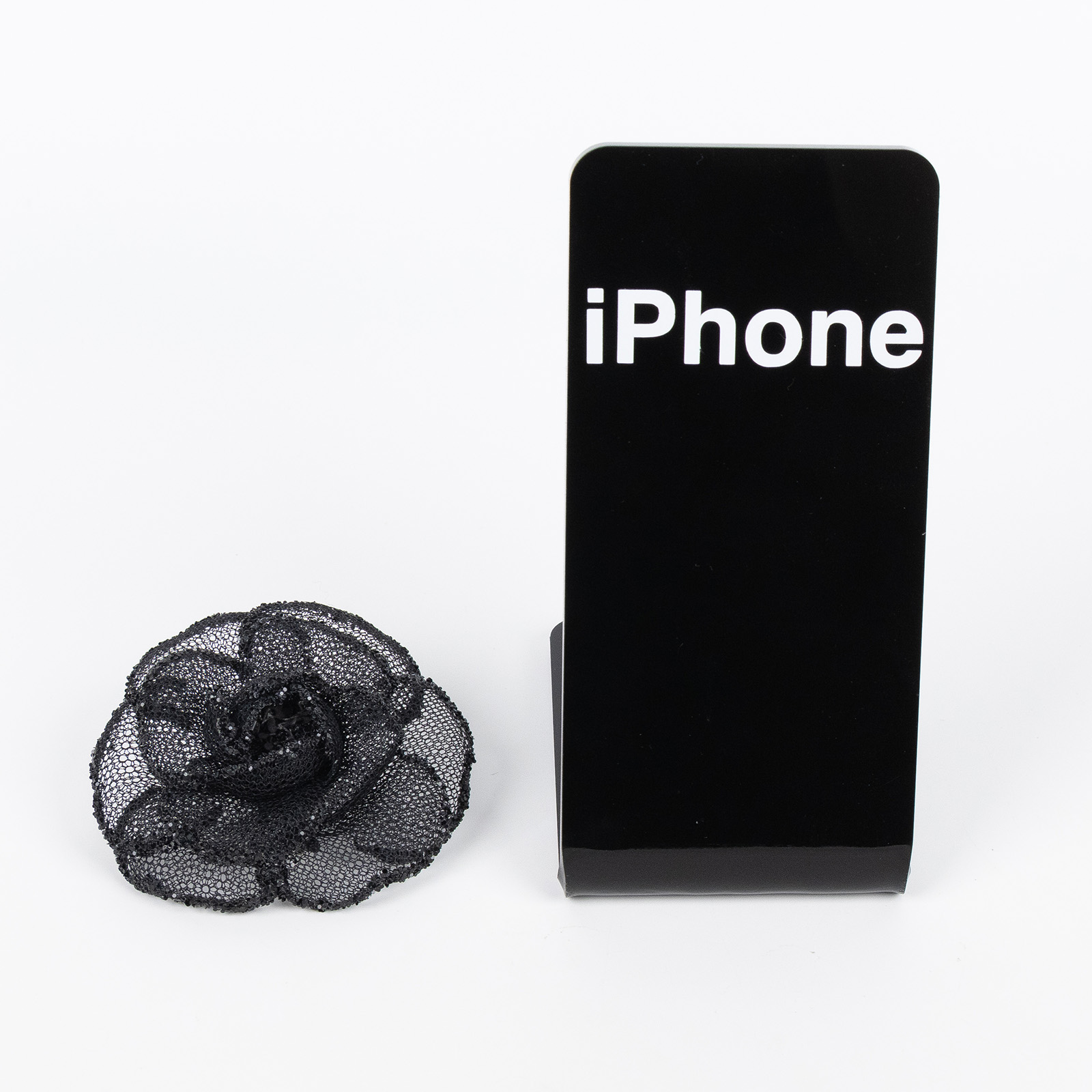 香奈兒 CHANEL 胸針 飾品  黑網紗胸針 原廠盒子