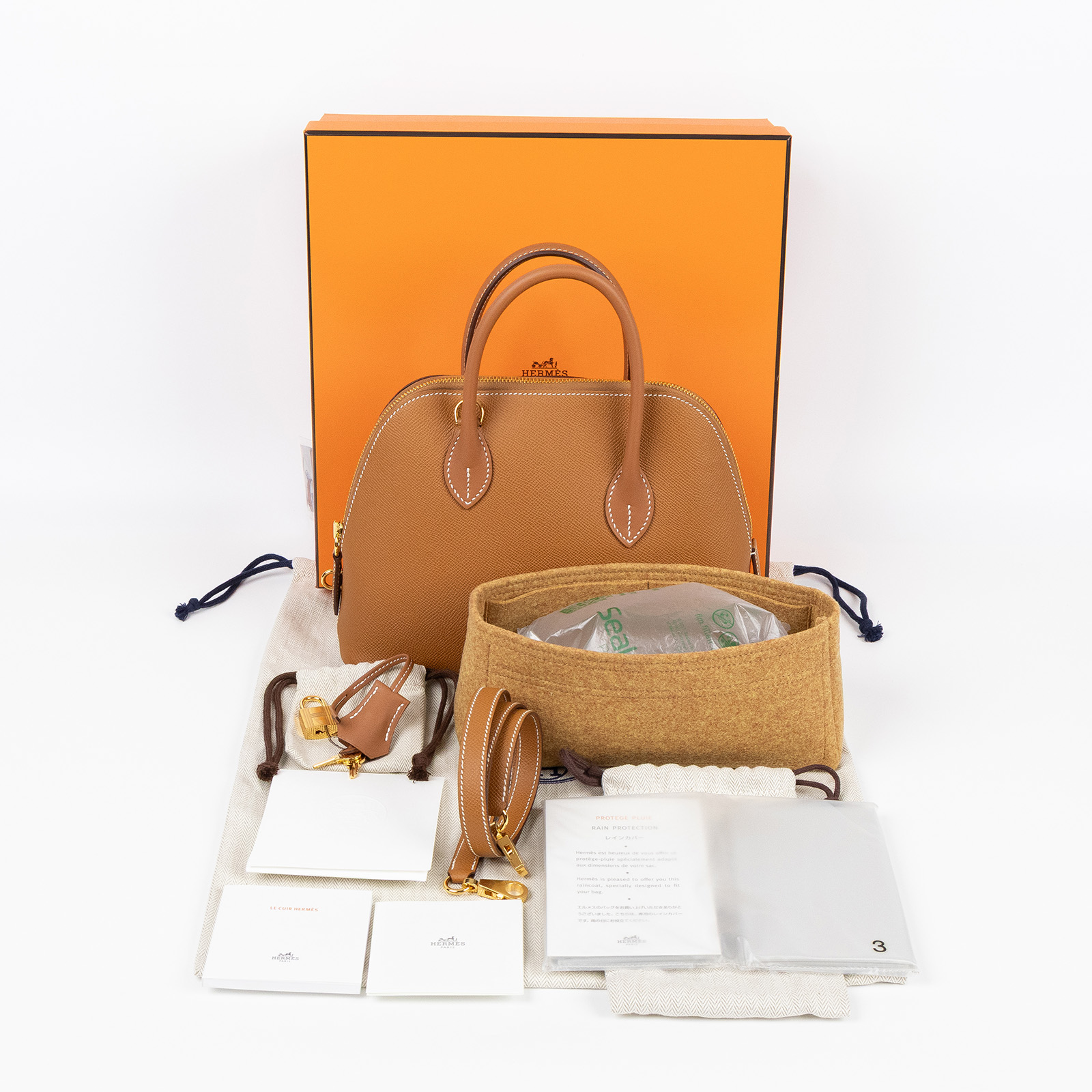 愛馬仕 Hermès Bolide Bag 柏莉包 25 BL25 U刻 金棕BOLIDE25 1923 原廠盒子/防塵袋