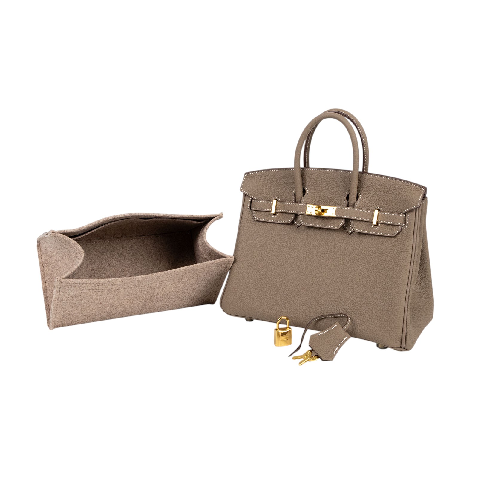 愛馬仕 Hermès Birkin Bag 柏金包 25 H041344 D刻 大象灰BIRKIN25 防塵袋/原廠盒子/鎖組/雨衣