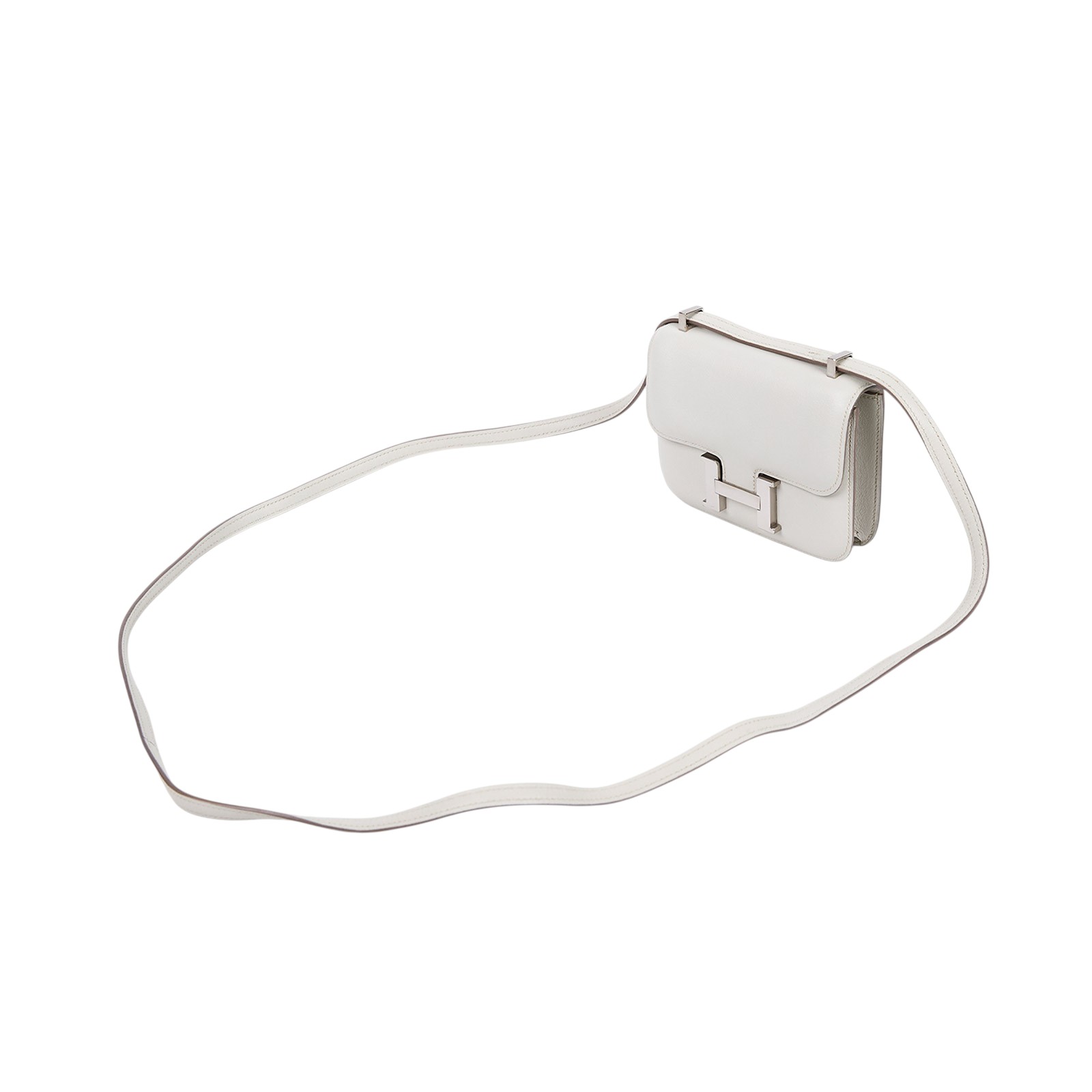 愛馬仕 Hermès Constance Bag 康康包 14 CN14 口O 白MICRO CONSTANCE 14 SWIFT 原廠盒子/防塵袋