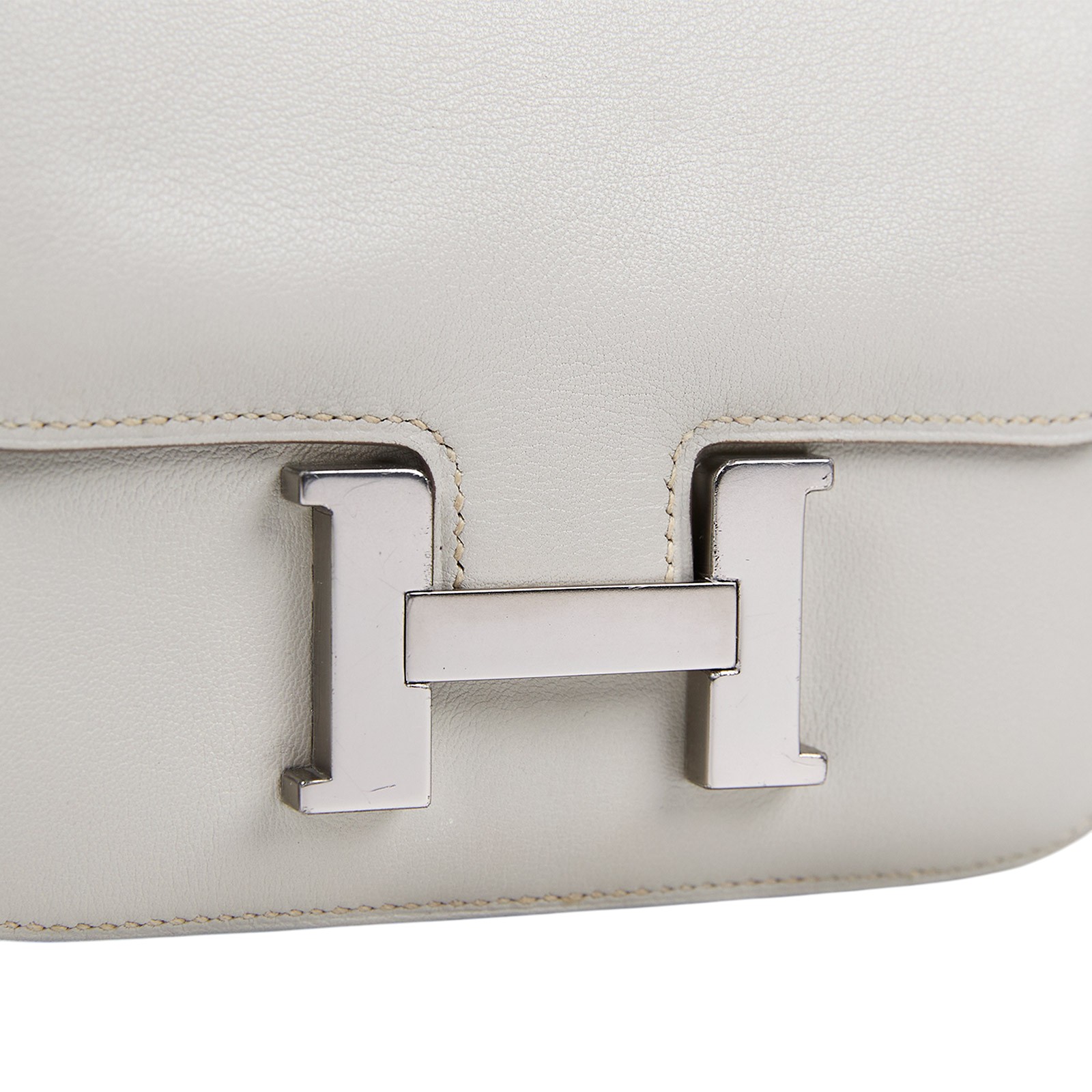 愛馬仕 Hermès Constance Bag 康康包 14 CN14 口O 白MICRO CONSTANCE 14 SWIFT 原廠盒子/防塵袋