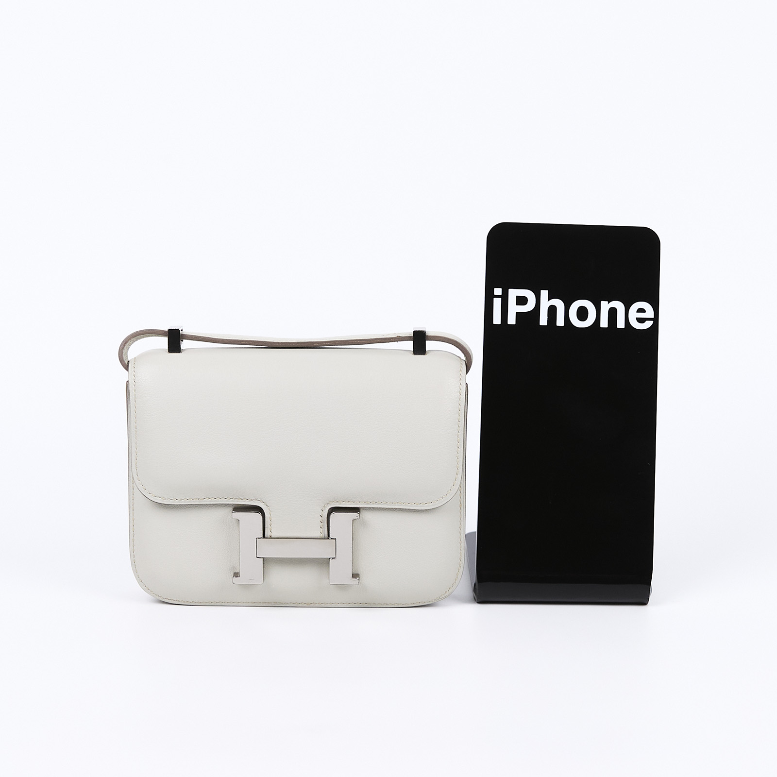 愛馬仕 Hermès Constance Bag 康康包 14 CN14 口O 白MICRO CONSTANCE 14 SWIFT 原廠盒子/防塵袋