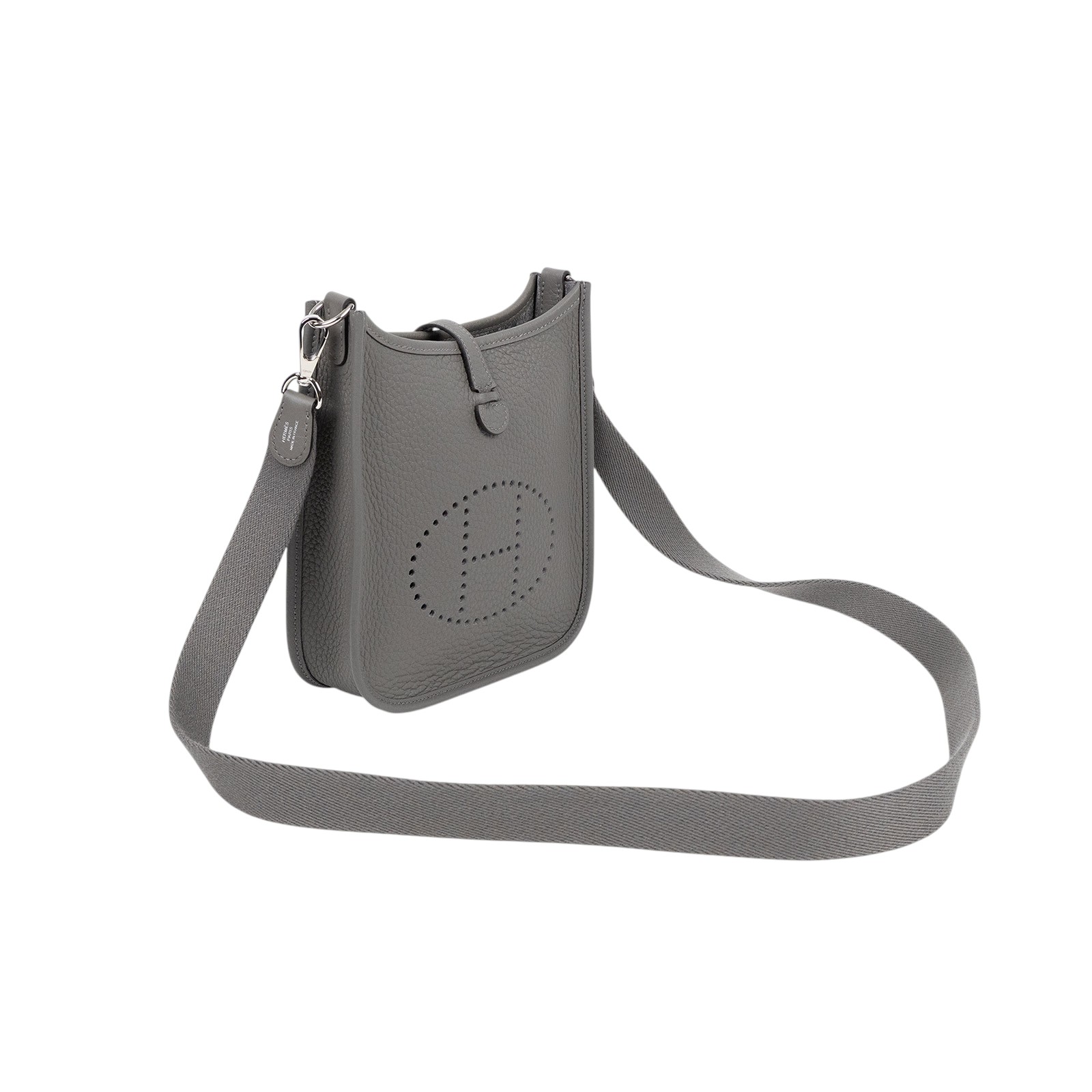 愛馬仕 Hermès Evelyne Bag Mini 伊芙琳包 Evelyne 16 EV16 B刻 積雨雲灰MINI EVELYNE 原廠盒子/防塵袋