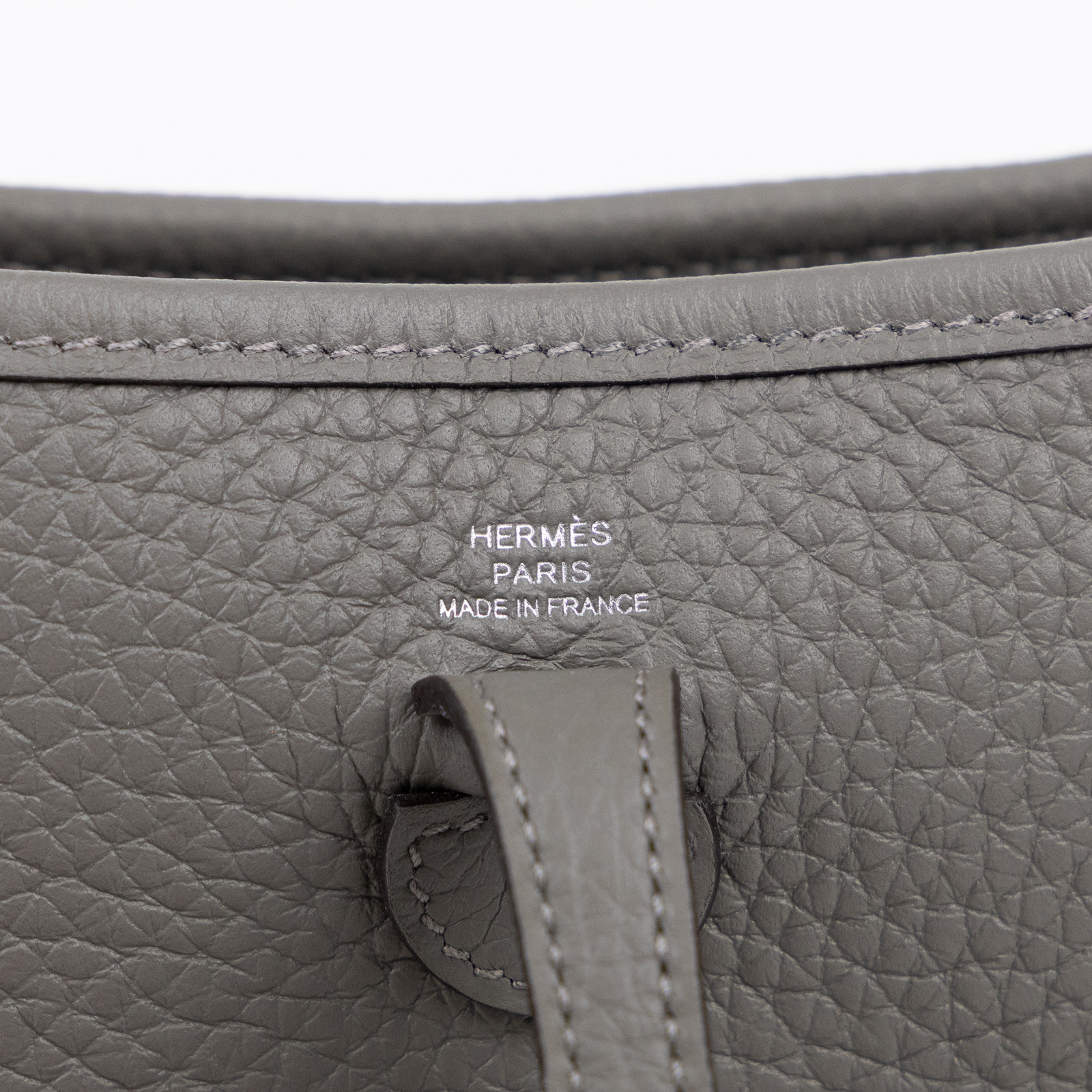 愛馬仕 Hermès Evelyne Bag Mini 伊芙琳包 Evelyne 16 EV16 B刻 積雨雲灰MINI EVELYNE 原廠盒子/防塵袋