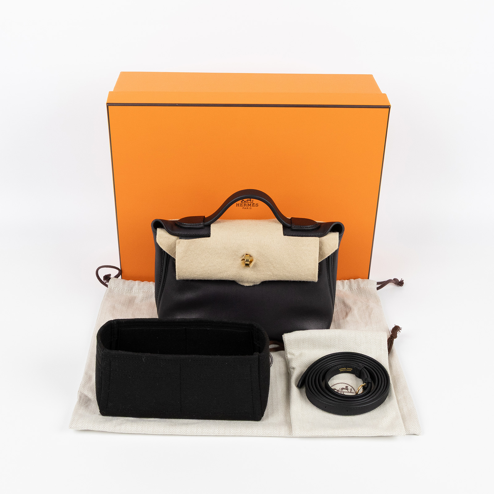 愛馬仕 Hermès 24/24 21 Mini 手提包 H082153 U刻 黑24/24 MINI 防塵袋/原廠盒子