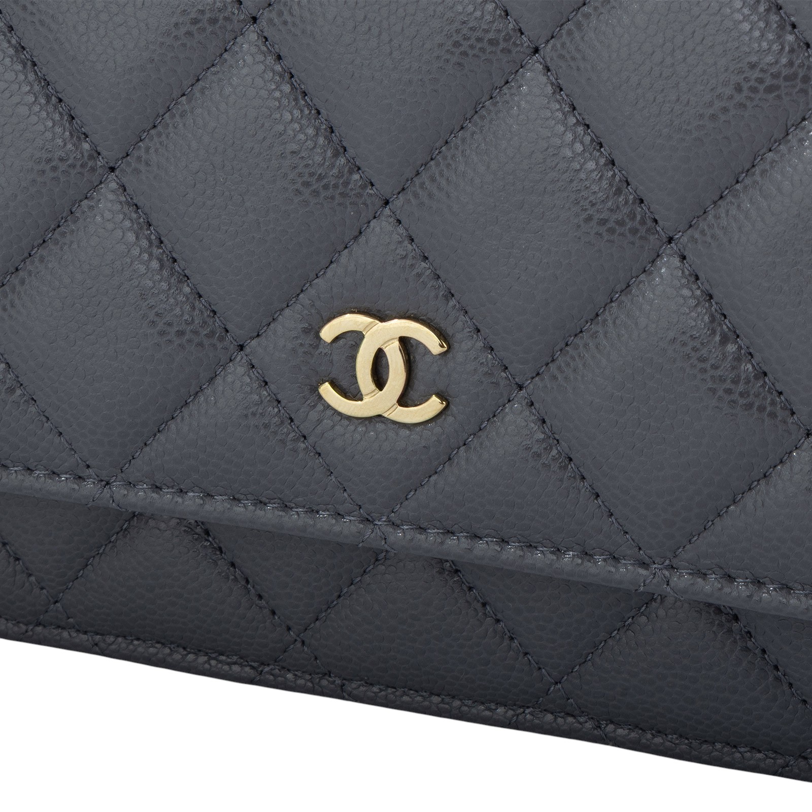 香奈兒 CHANEL 菱格紋 woc 口蓋包  晶片款 深灰荔枝WOC 原廠盒子/防塵袋