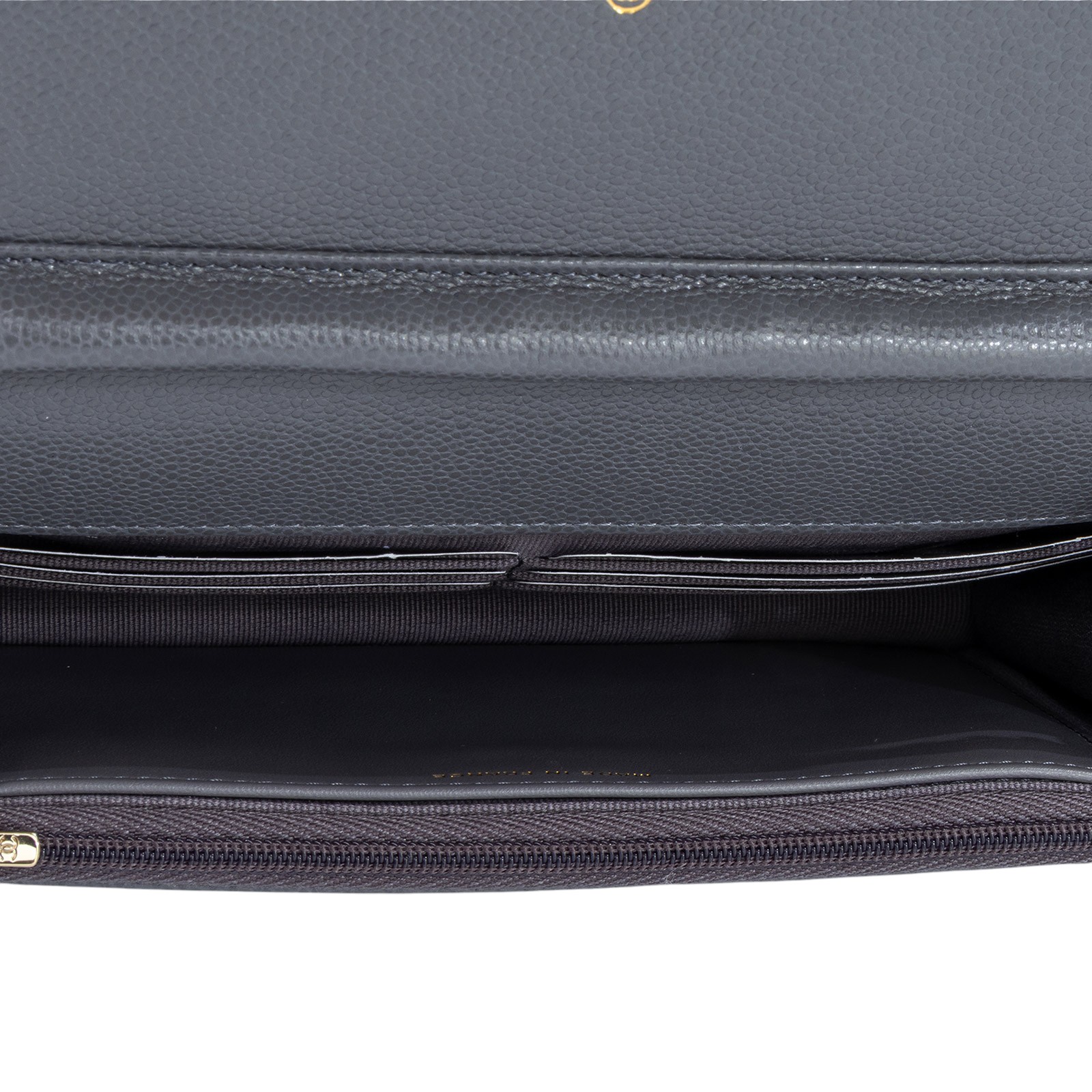 香奈兒 CHANEL 菱格紋 woc 口蓋包  晶片款 深灰荔枝WOC 原廠盒子/防塵袋