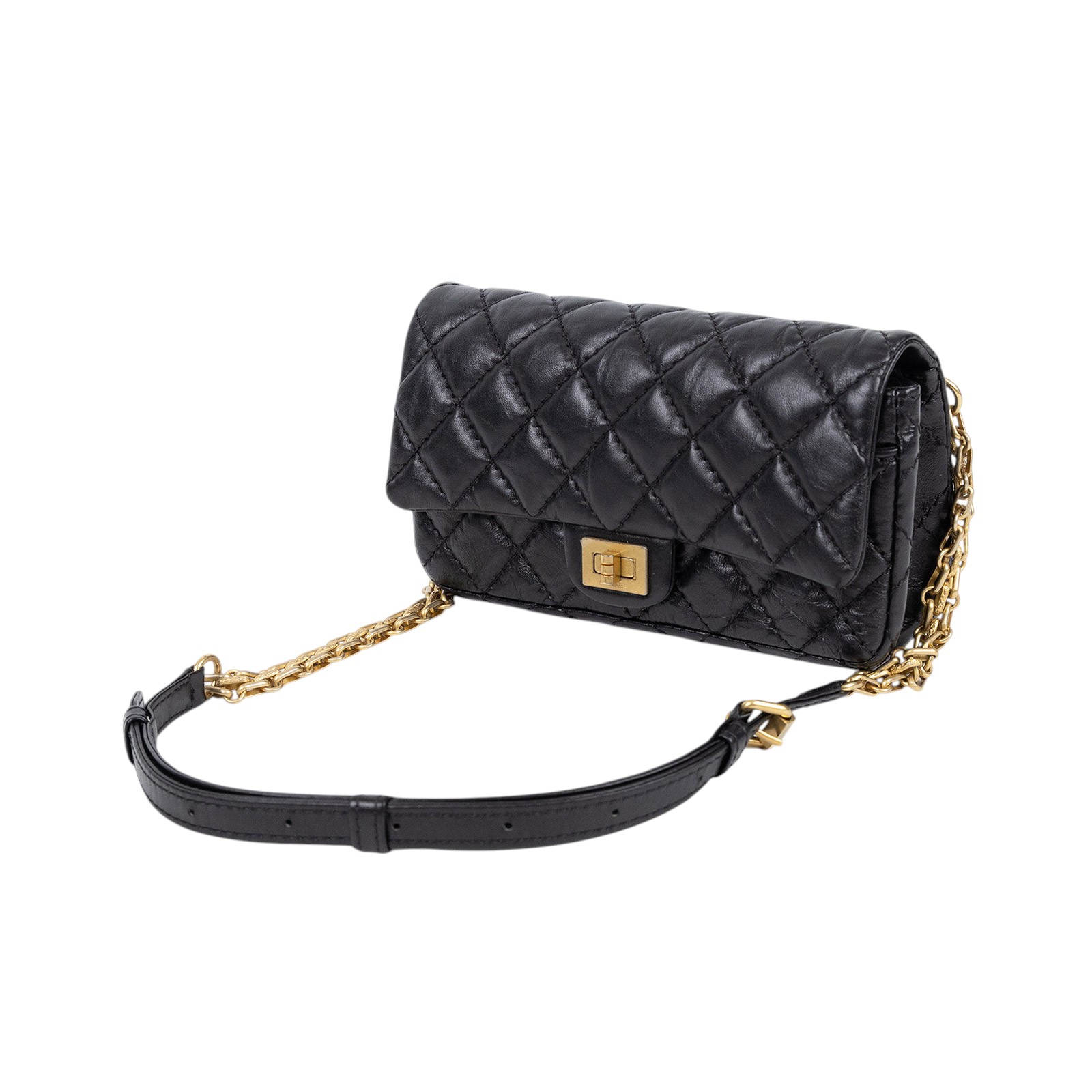 香奈兒 CHANEL 2.55 腰包 口蓋包 A57791 黑金2.55腰包 原廠盒子/防塵袋/保證卡