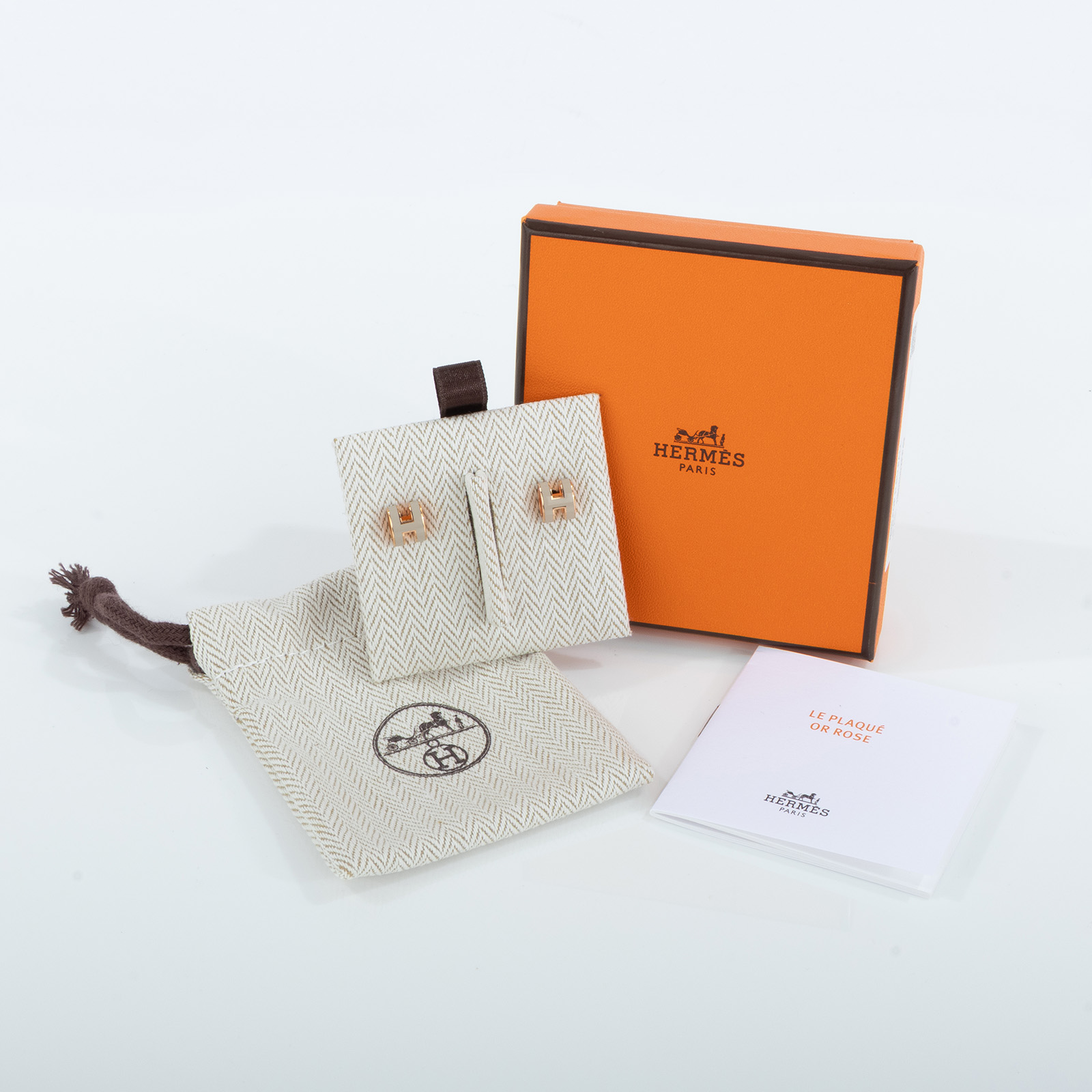 愛馬仕 Hermès Mini Pop H 耳釘 淺褐色 H608002FO55  栗子灰玫金MINI POP H耳環2 原廠盒子