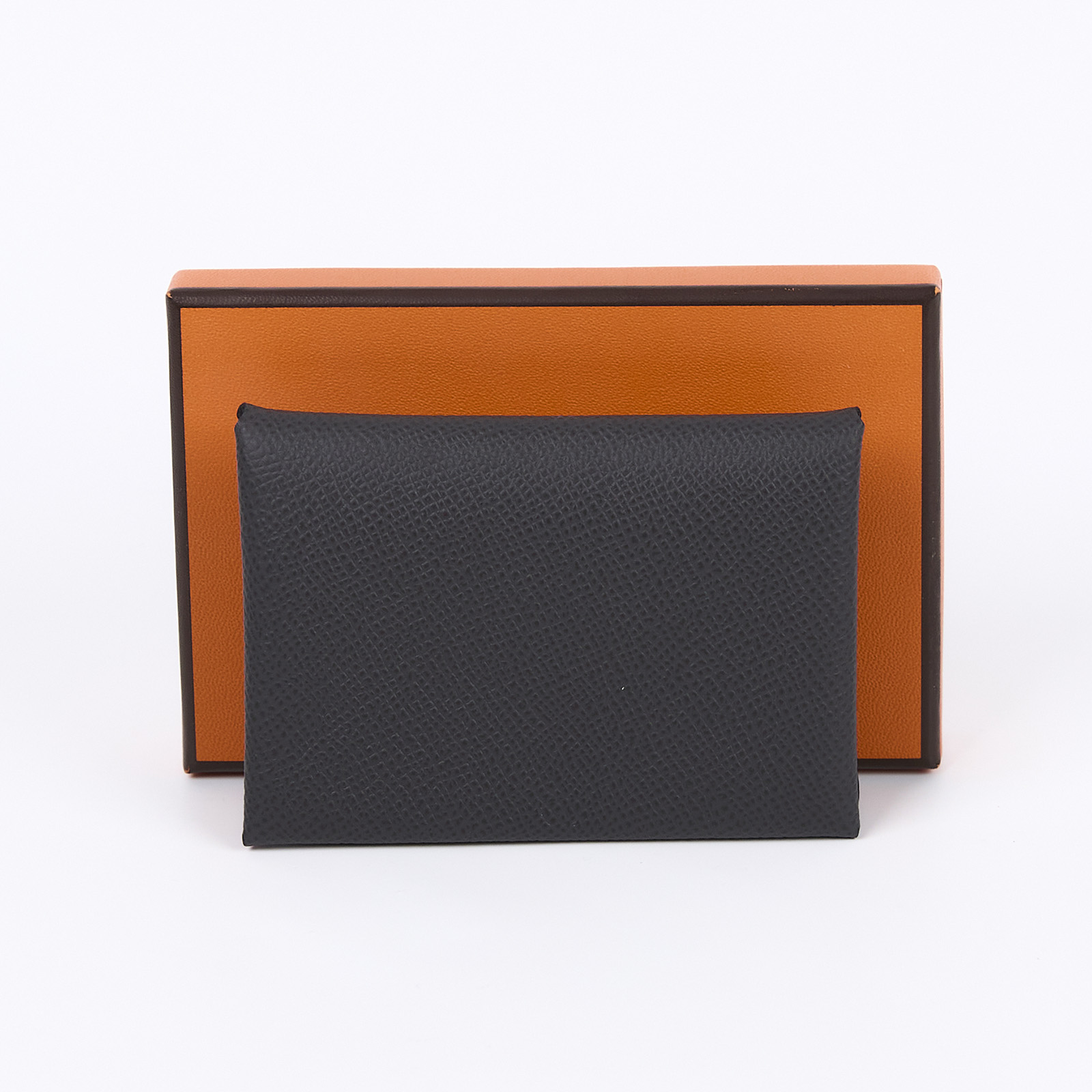 愛馬仕 Hermès Calvi 卡包 CAL U刻 灰CALVI DUO 原廠盒子