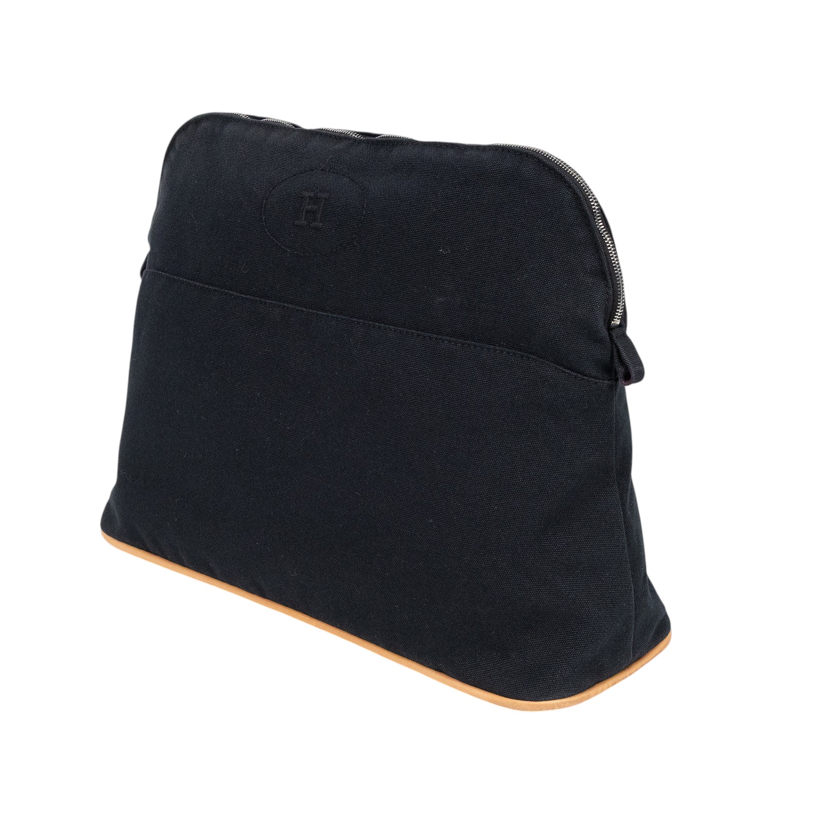 愛馬仕 Hermes Bolide 收納包 大型  黑帆布化妝包 大 無附屬品