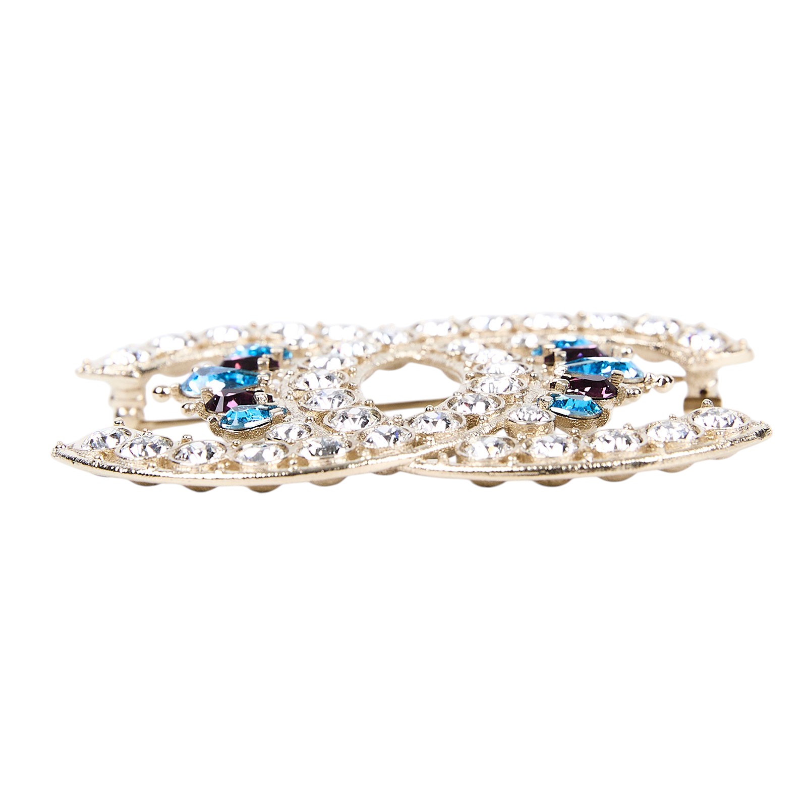 香奈兒 CHANEL 胸針 飾品 S19S 大水鑽雙C胸針 原廠盒子