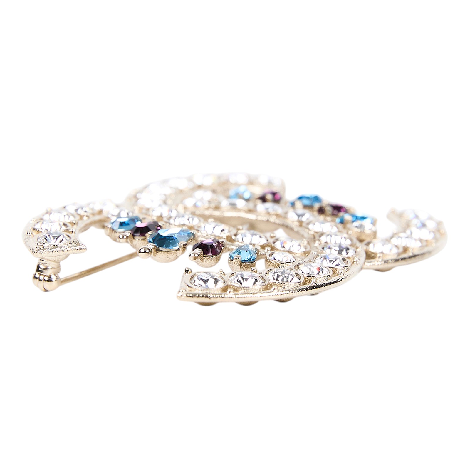 香奈兒 CHANEL 胸針 飾品 S19S 大水鑽雙C胸針 原廠盒子