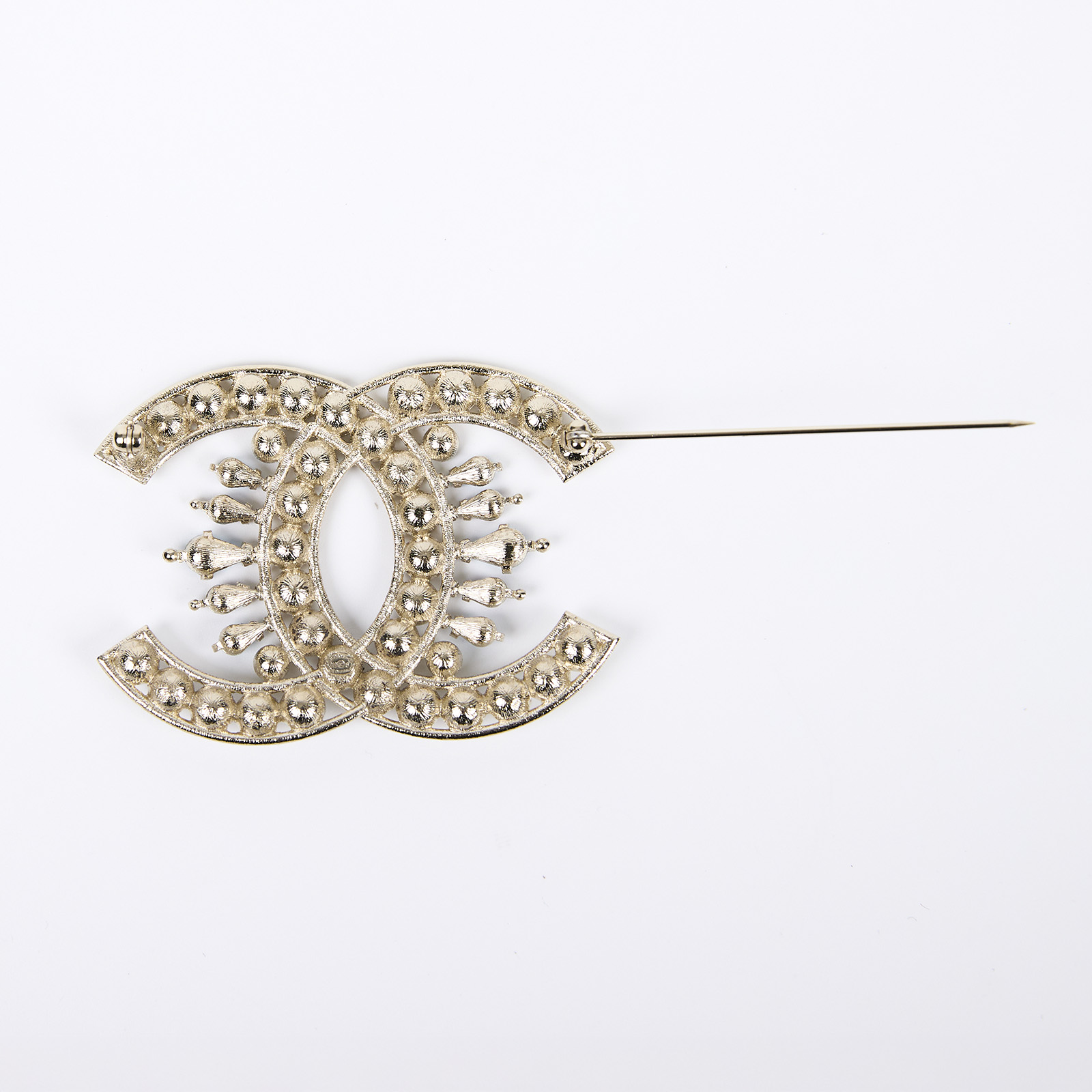 香奈兒 CHANEL 胸針 飾品 S19S 大水鑽雙C胸針 原廠盒子