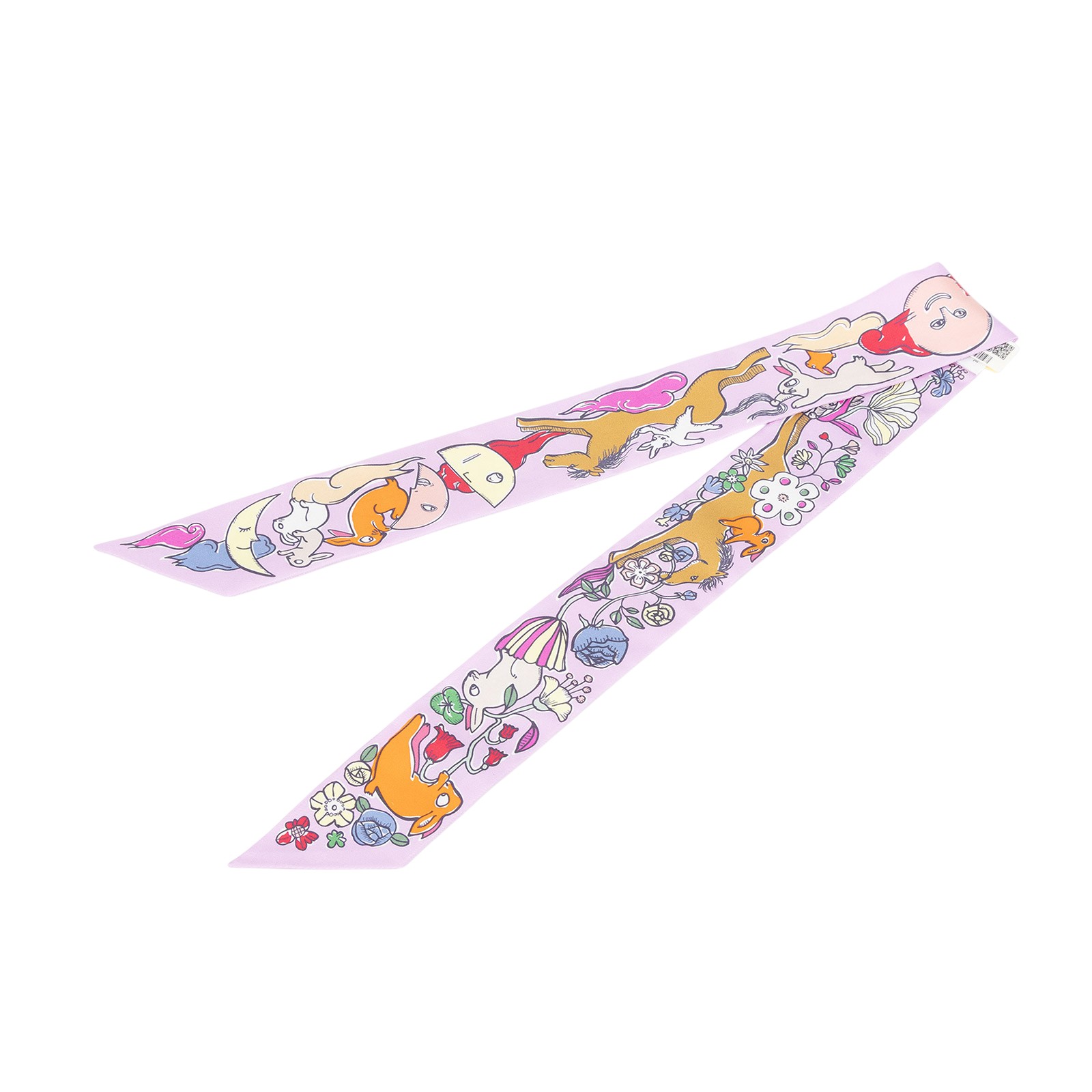 愛馬仕 Hermès Twilly 絲巾 TWILLYS85  粉紫月亮兔twilly2 原廠盒子