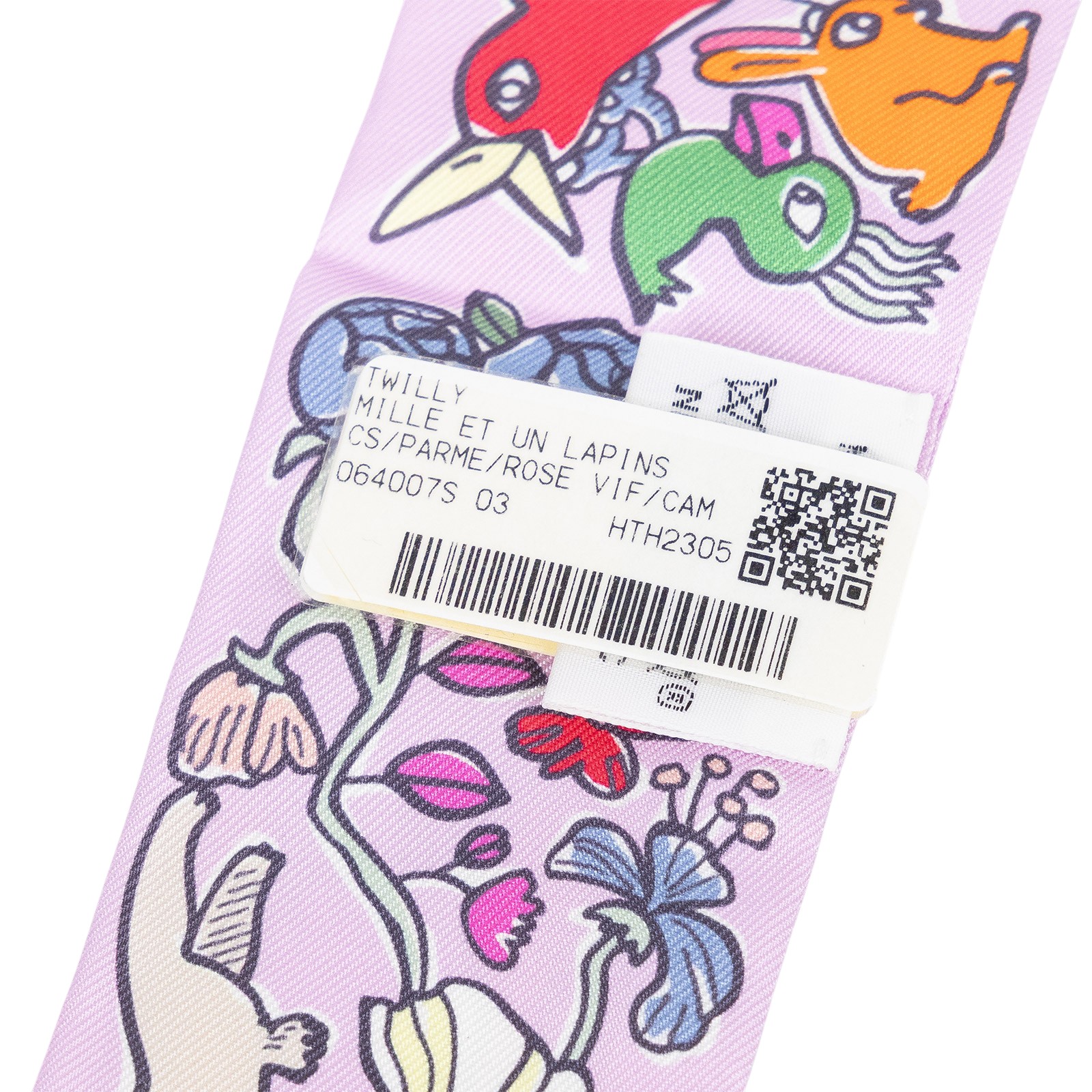愛馬仕 Hermès Twilly 絲巾 TWILLYS85  粉紫月亮兔twilly2 原廠盒子