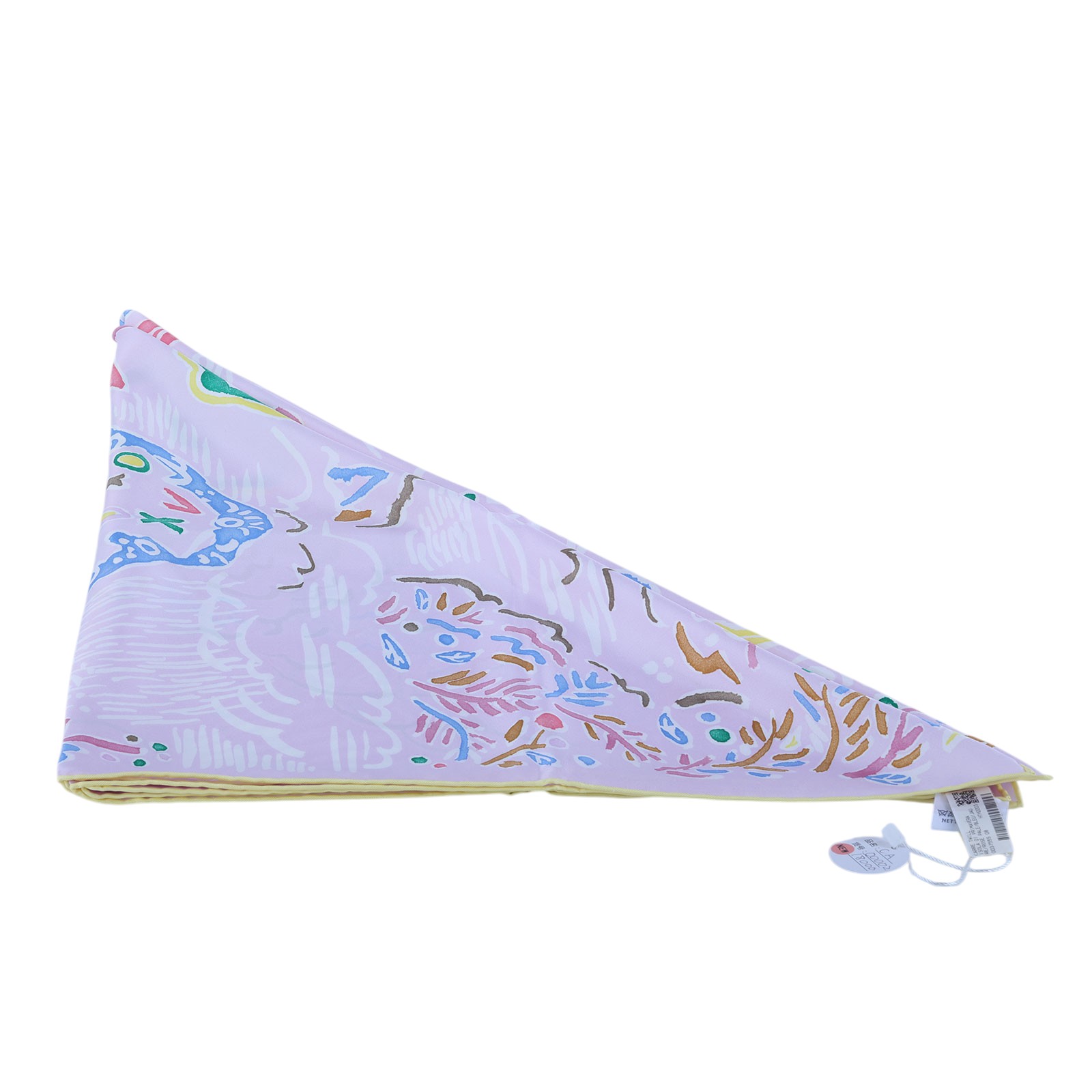 愛馬仕 Hermes Isola di Primavera scarf 90 絲巾 H003755Sv08 粉紫黃邊絲巾90 原廠盒子