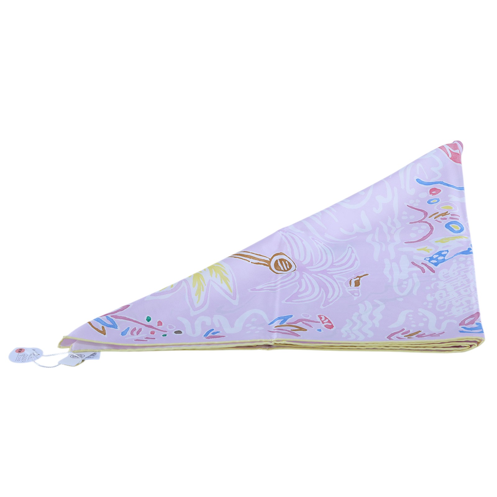 愛馬仕 Hermes Isola di Primavera scarf 90 絲巾 H003755Sv08 粉紫黃邊絲巾90 原廠盒子