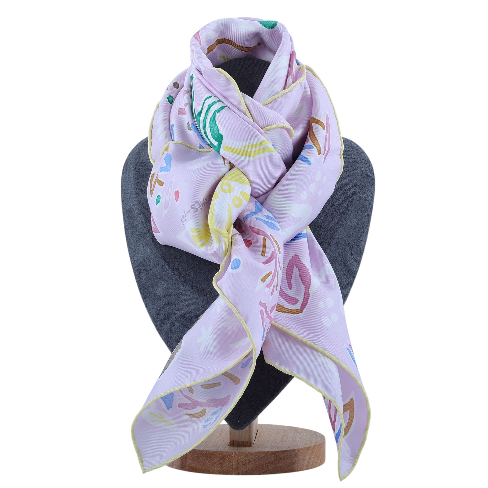 愛馬仕 Hermes Isola di Primavera scarf 90 絲巾 H003755Sv08 粉紫黃邊絲巾90 原廠盒子