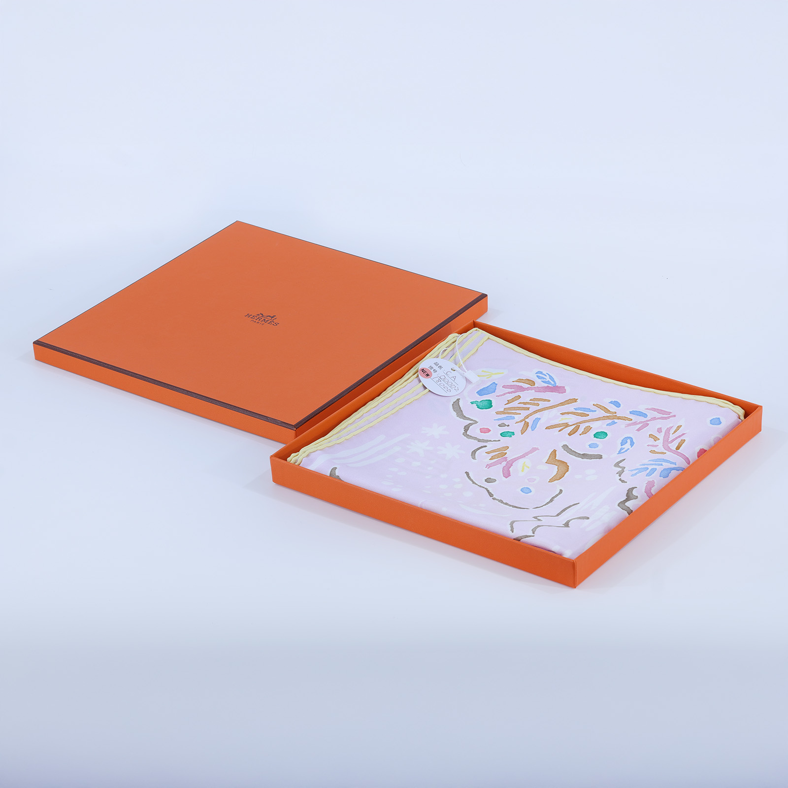 愛馬仕 Hermes Isola di Primavera scarf 90 絲巾 H003755Sv08 粉紫黃邊絲巾90 原廠盒子