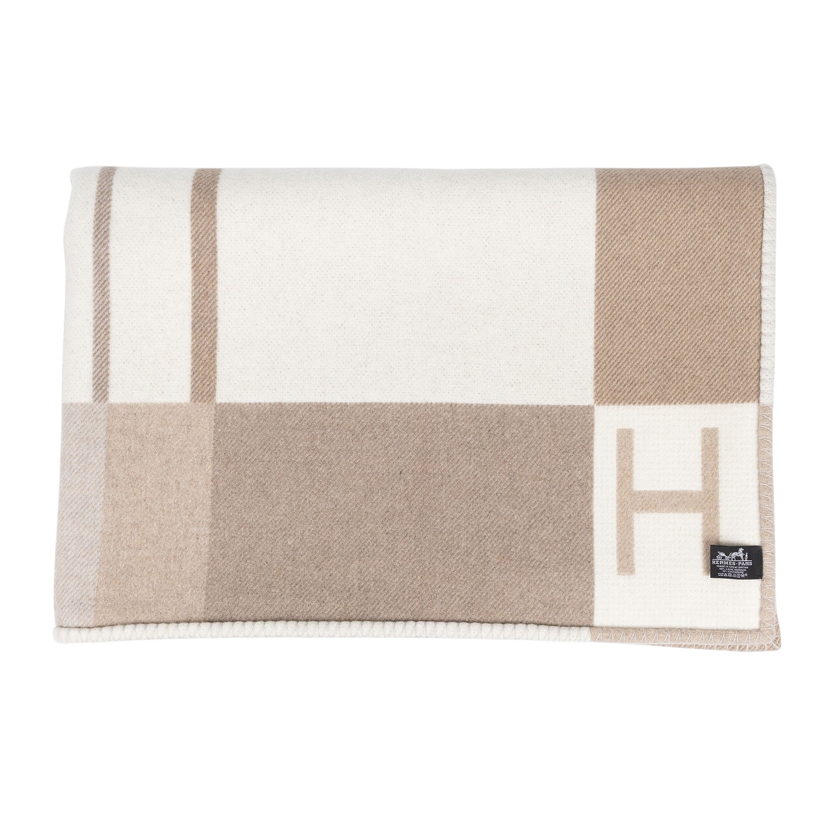 愛馬仕 Hermes Avalon 毛毯   灰白大毛毯 無附屬品