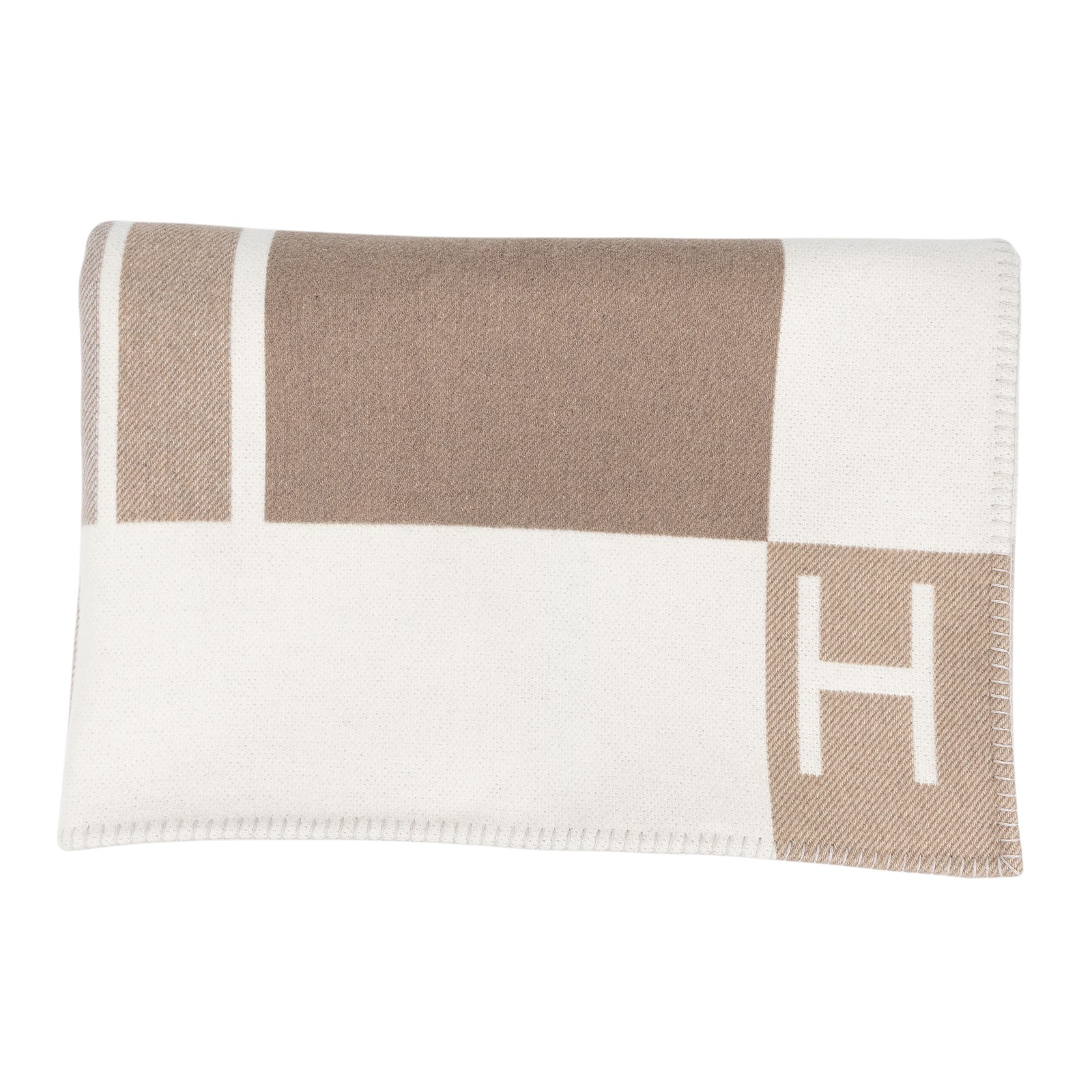 愛馬仕 Hermes Avalon 毛毯   灰白大毛毯 無附屬品