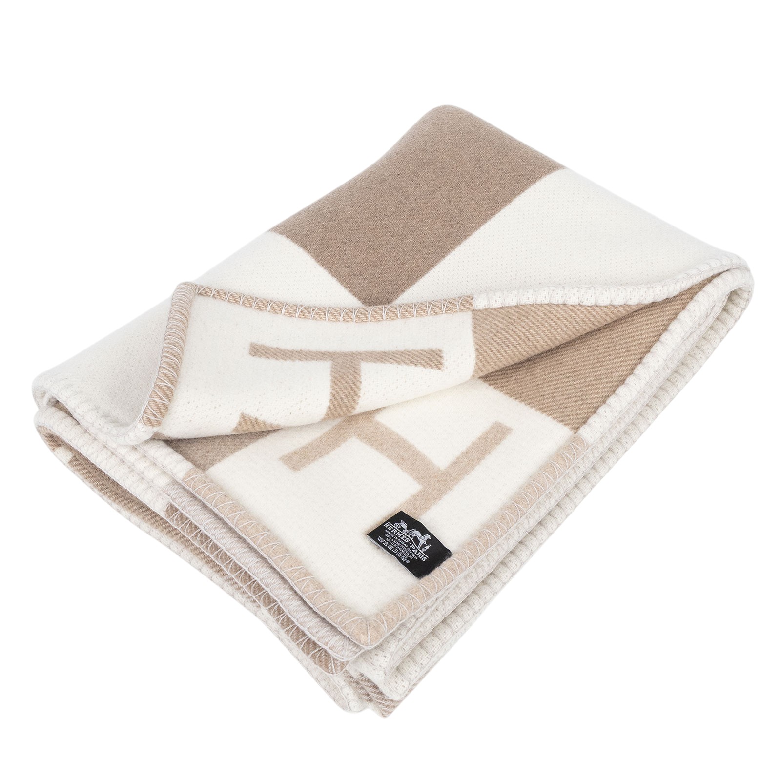 愛馬仕 Hermes Avalon 毛毯   灰白大毛毯 無附屬品