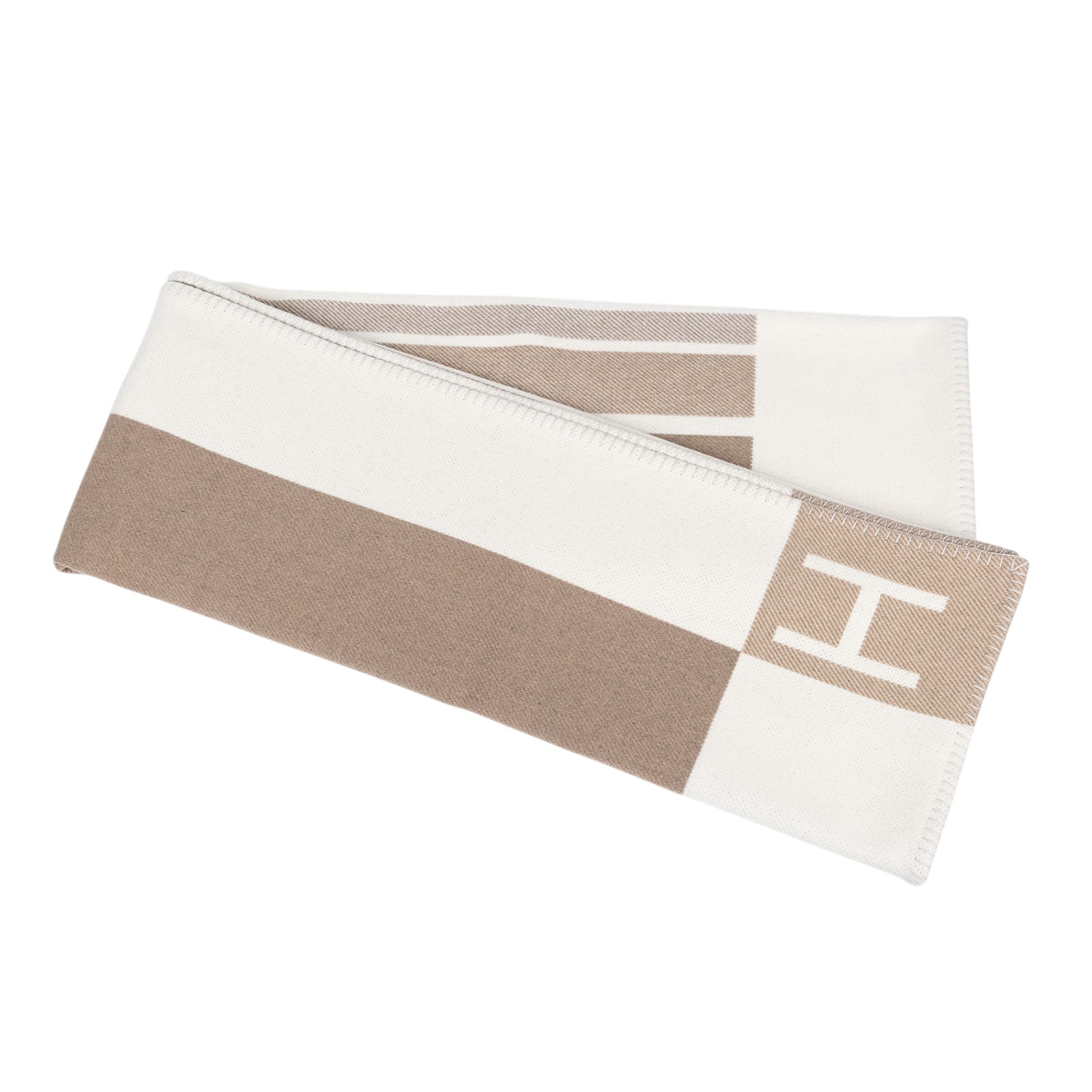 愛馬仕 Hermes Avalon 毛毯   灰白大毛毯 無附屬品