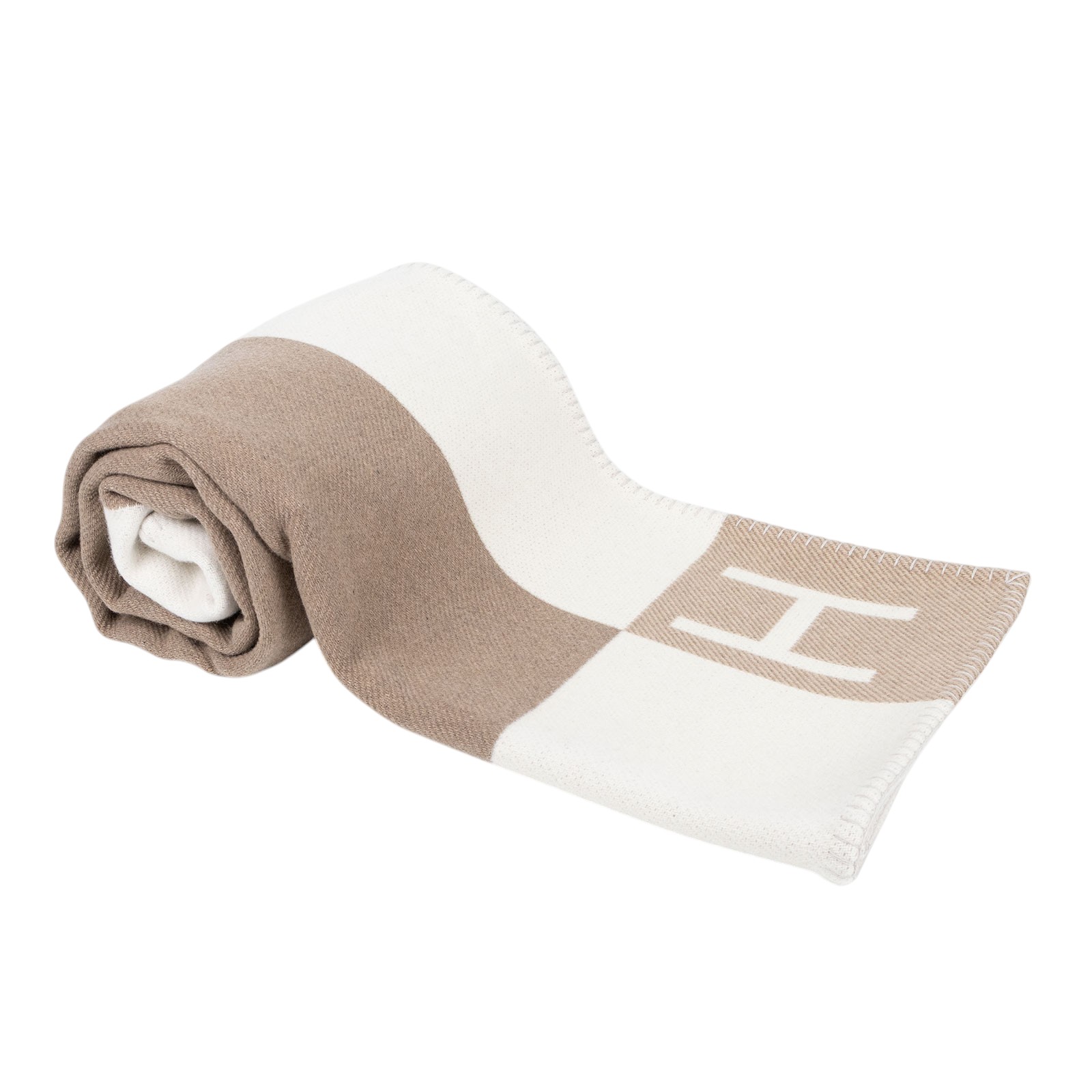 愛馬仕 Hermes Avalon 毛毯   灰白大毛毯 無附屬品