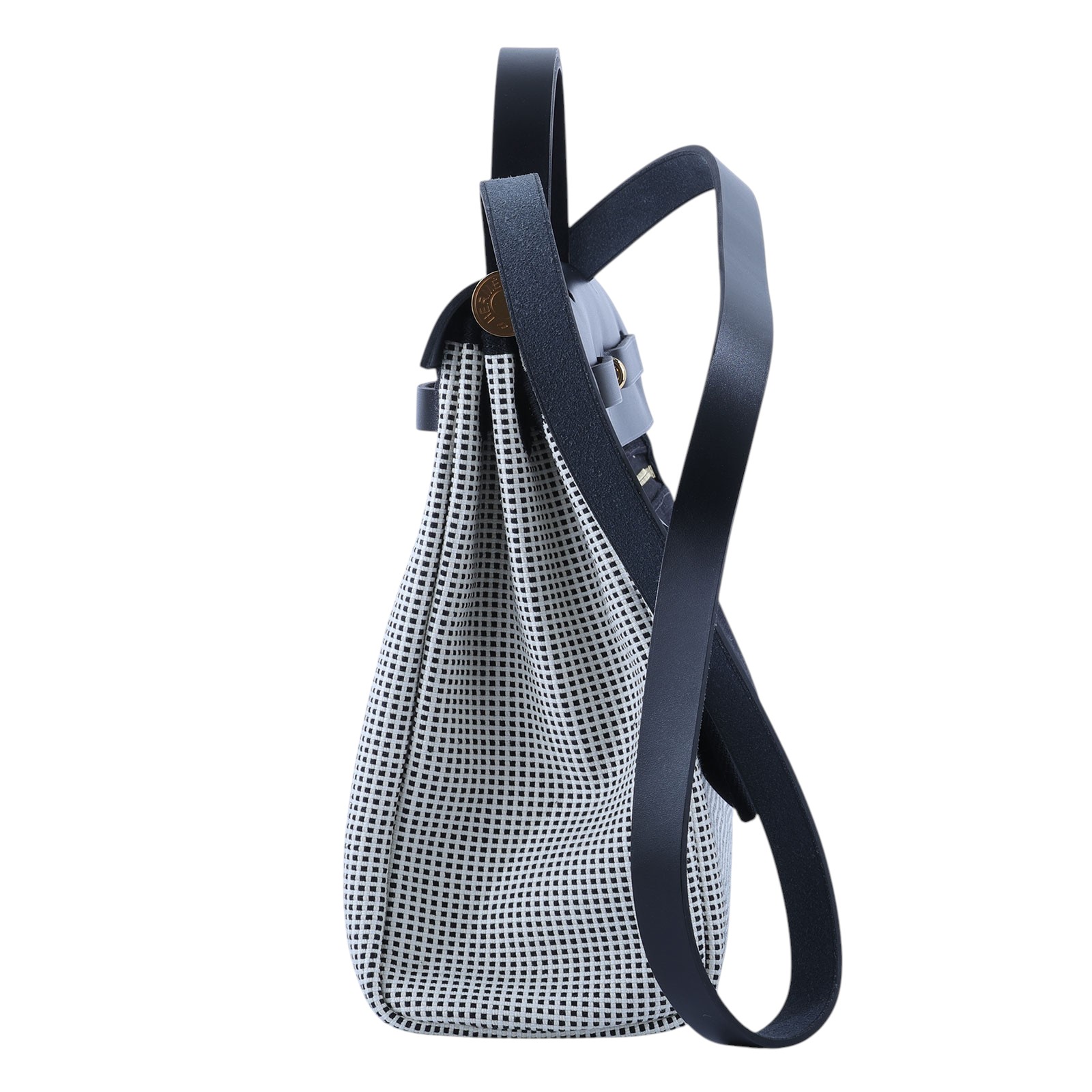 愛馬仕 Hermès Herbag Zip 20 金色五金 黑色 H082926CCAA U刻 黑白格HERBAG31 防塵袋/原廠盒子/鎖組/購買證明