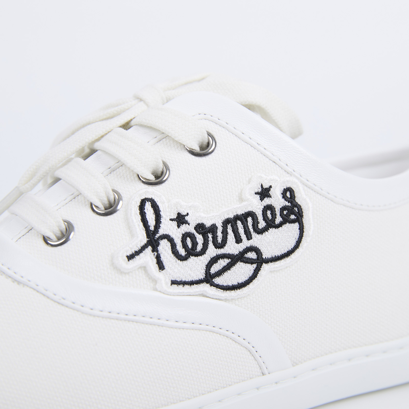 愛馬仕 Hermes Innocent 運動鞋 女鞋 H241180Zv90370 白帆布刺繡球鞋 #37 防塵袋/原廠盒子/購買證明