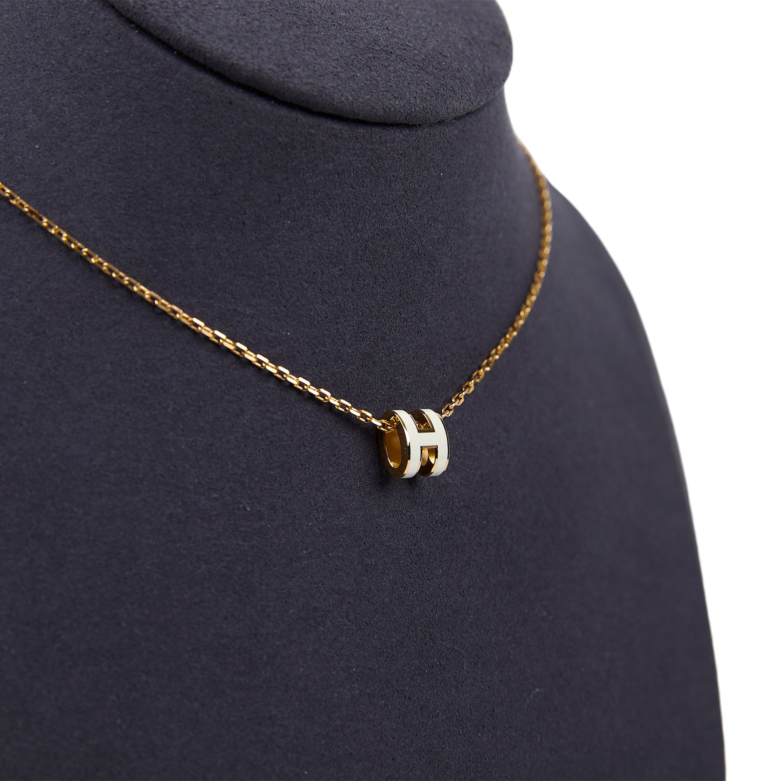 愛馬仕 Hermès Mini Pop H 耳釘 白色 H608002FO49  白金MINI POP H項鍊 防塵袋/原廠盒子
