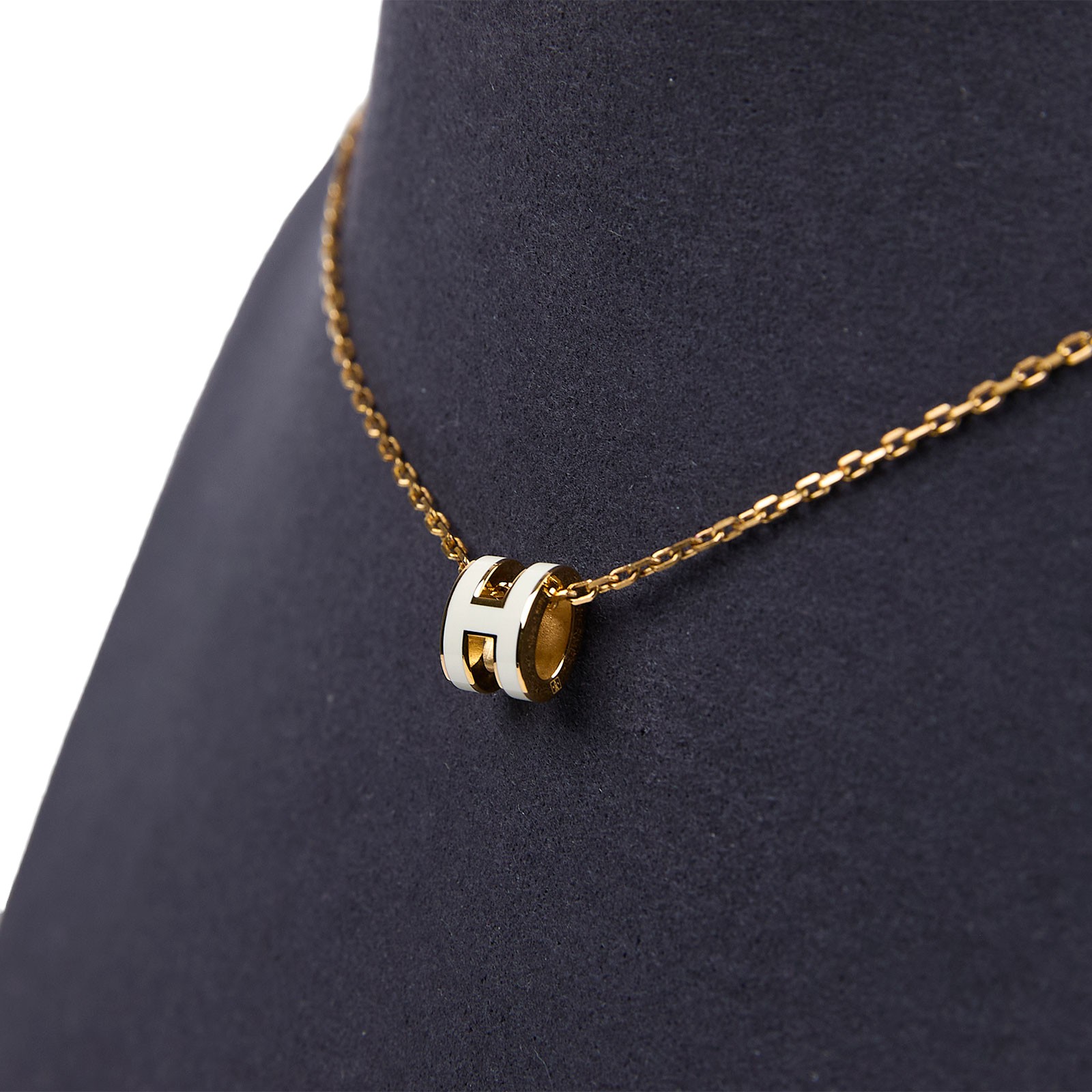 愛馬仕 Hermès Mini Pop H 耳釘 白色 H608002FO49  白金MINI POP H項鍊 防塵袋/原廠盒子