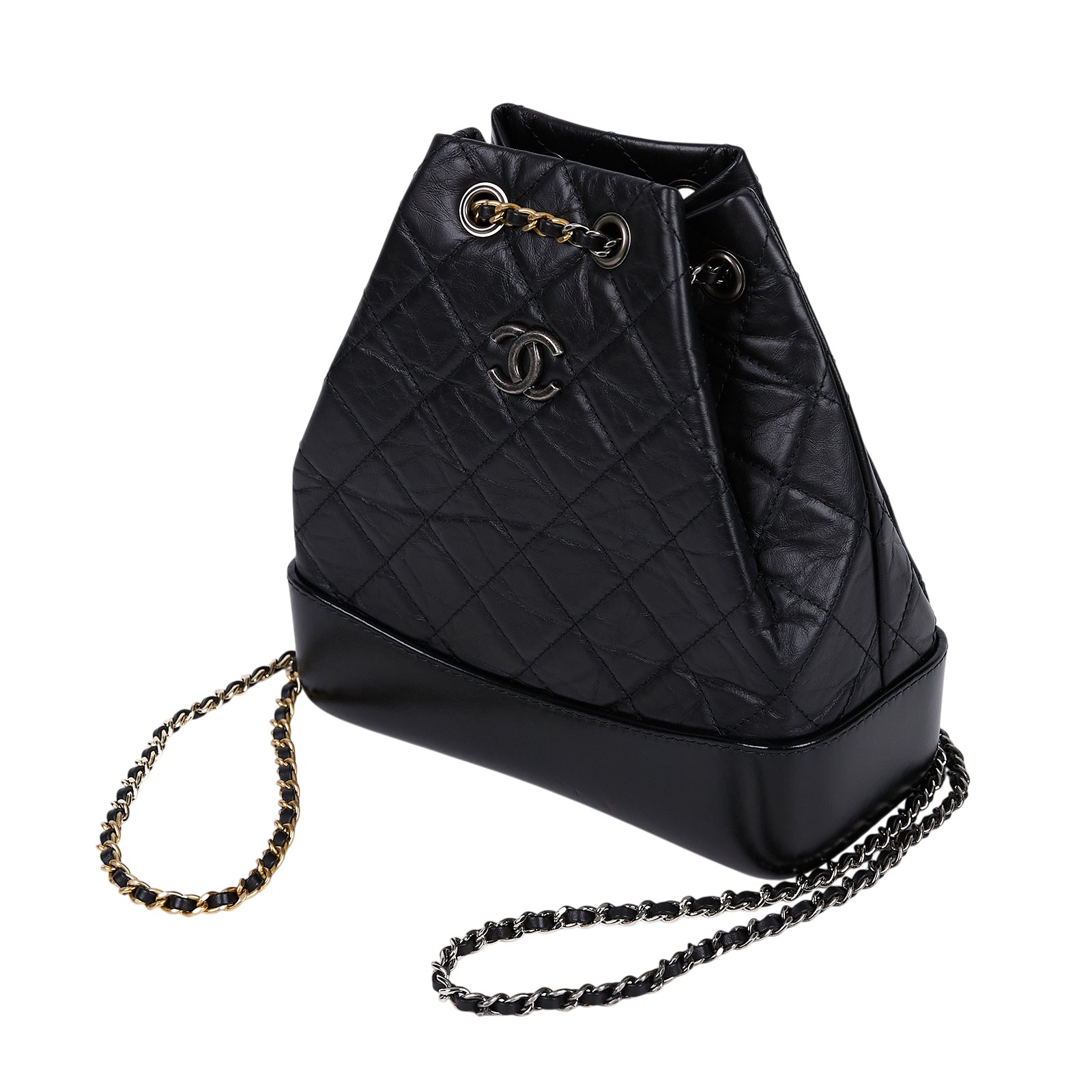 香奈兒 CHANEL 流浪包 小型 後背包 A94485 黑銀流浪後背 小 防塵袋/原廠盒子/保證卡