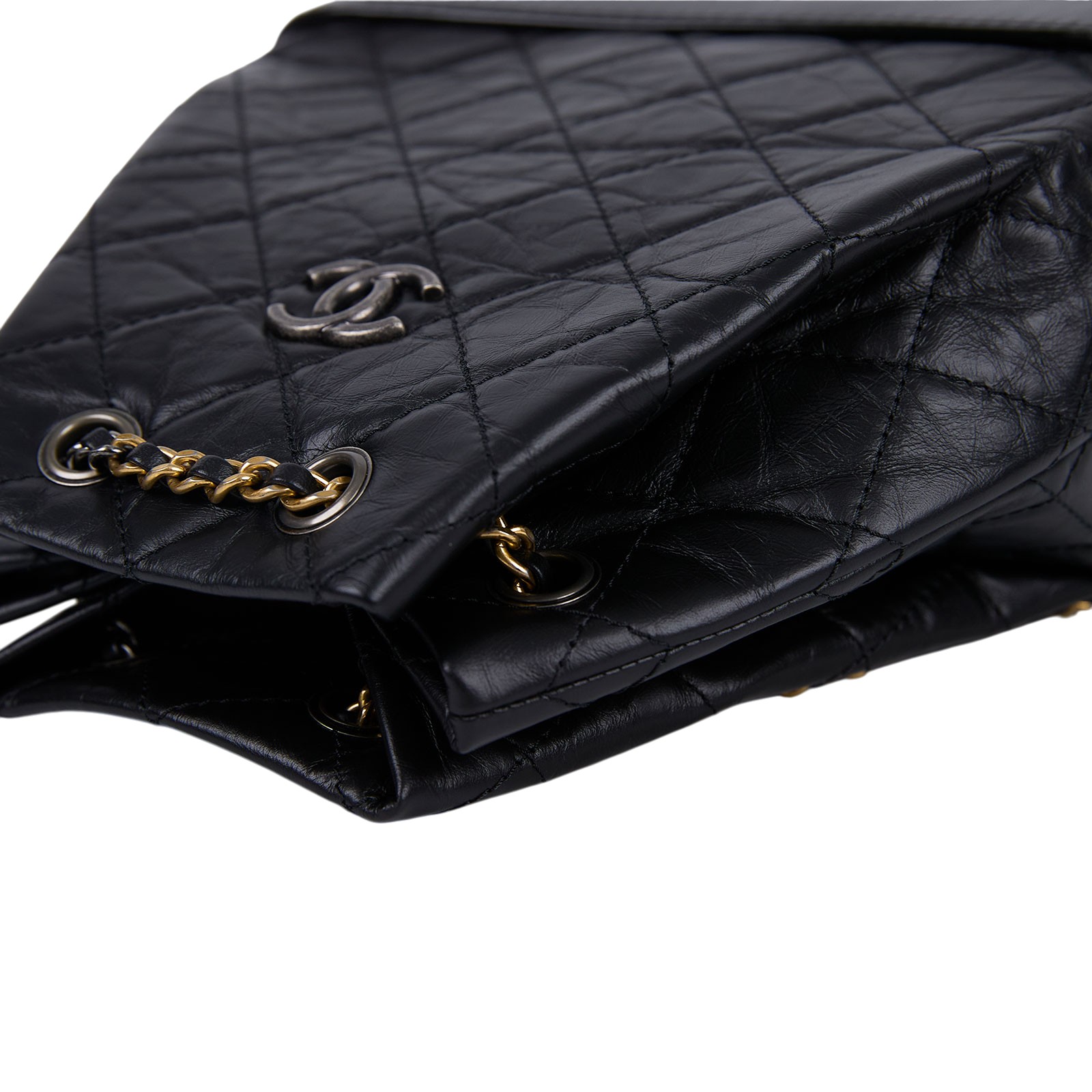 香奈兒 CHANEL 流浪包 小型 後背包 A94485 黑銀流浪後背 小 防塵袋/原廠盒子/保證卡