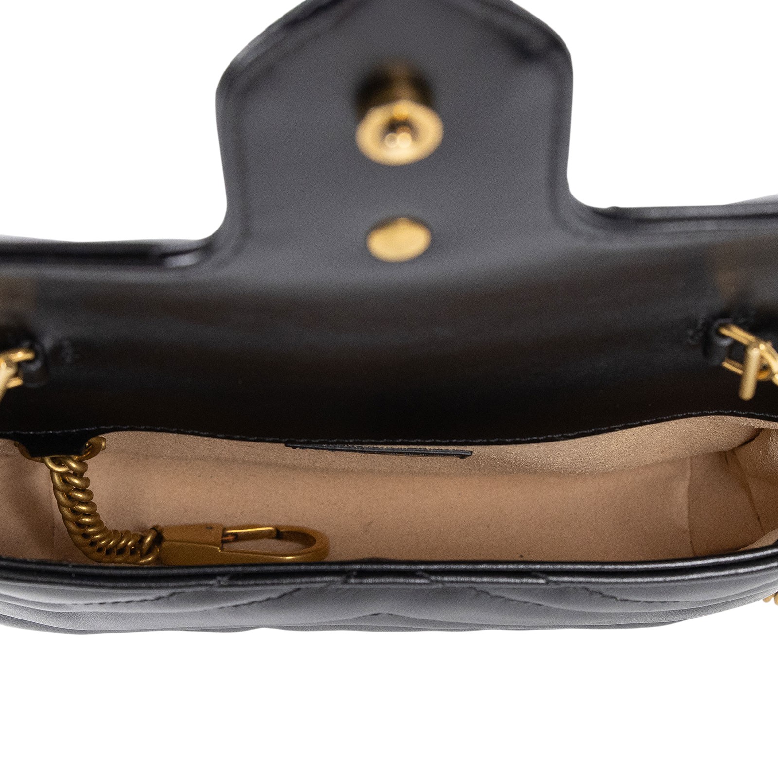 古馳 GUCCI GG Mormont 絎縫 超迷你袋 476433 DTDCT 黑Marmont MINI 防塵袋/原廠盒子