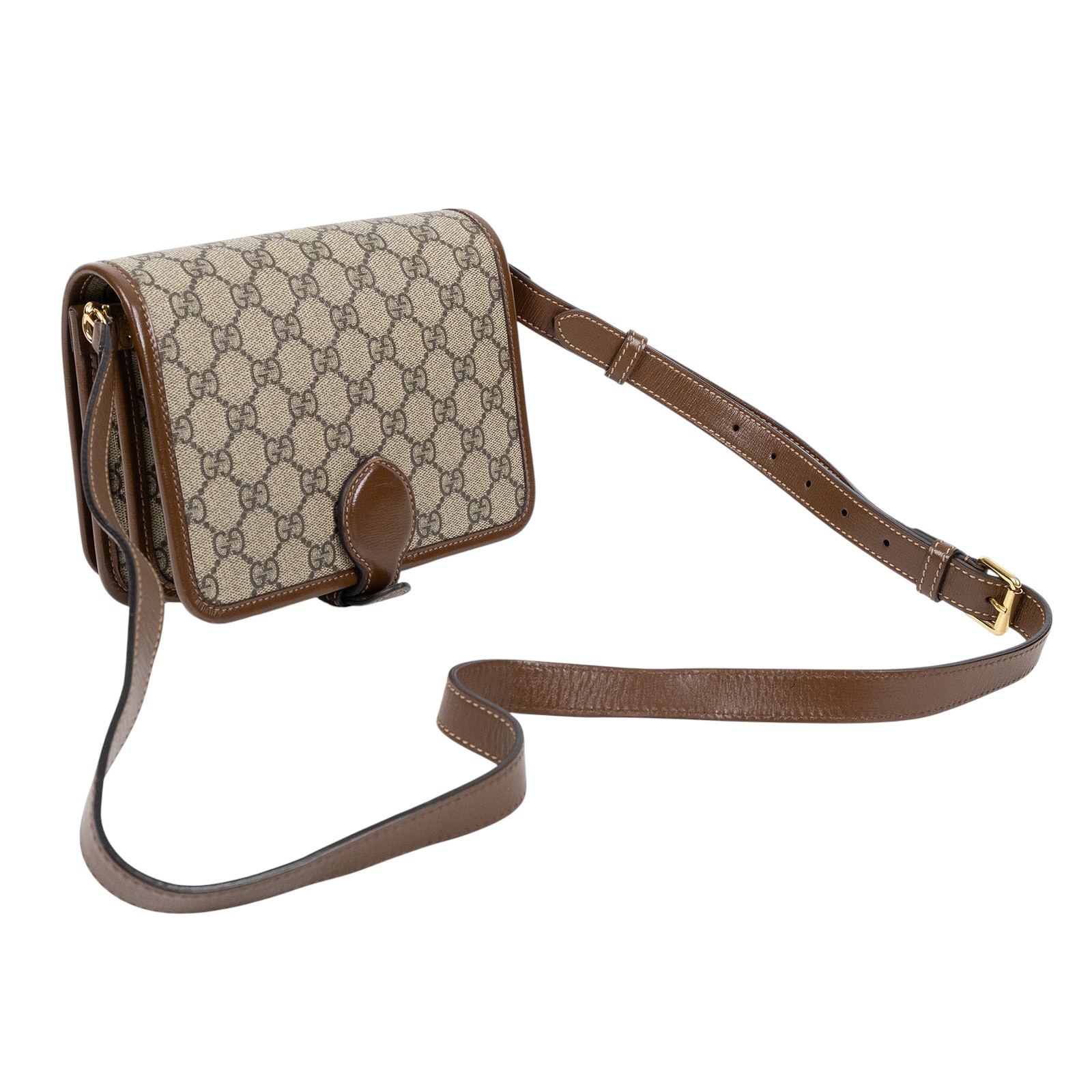 古馳 GUCCI Interlocking G 迷你 斜揹袋 671620 92TCG 棕Retro系列GG 帆布迷你復古馬鞍包肩背包 防塵袋