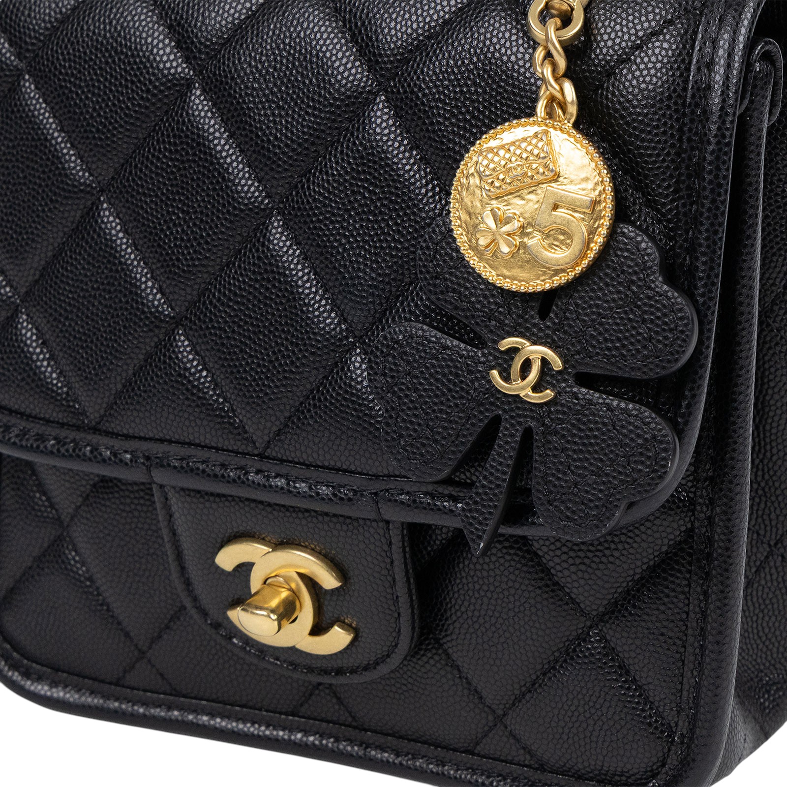 香奈兒 CHANEL 22k 名牌 肩背 豆腐包 郵差包 AS3652 晶片款 幸運草斜背 吊飾可拆 防塵袋/原廠盒子