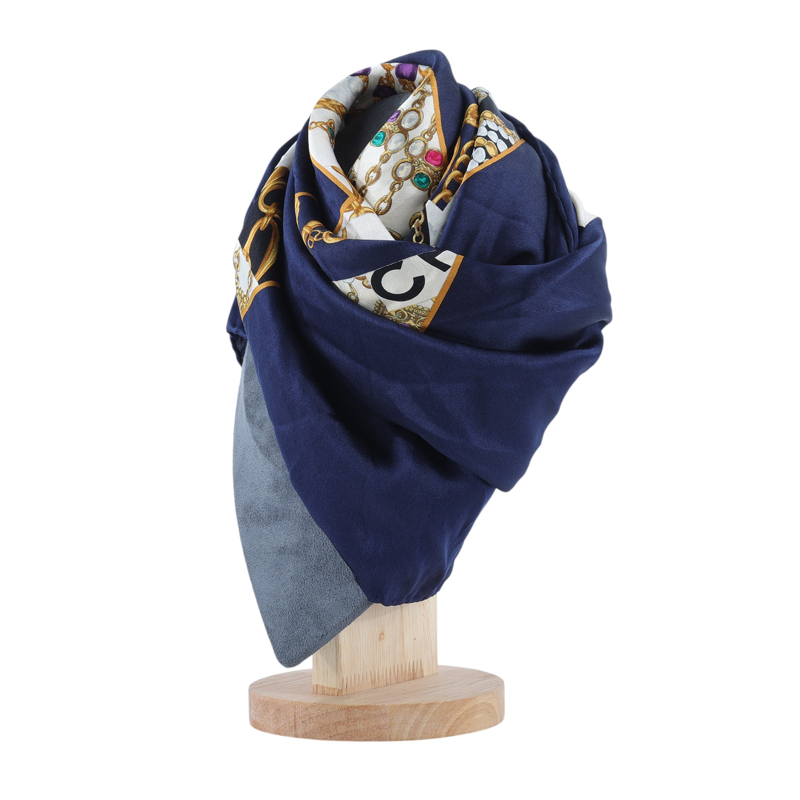 香奈兒 CHANEL 絲巾  深藍雙CLOGO絲巾 無附屬品