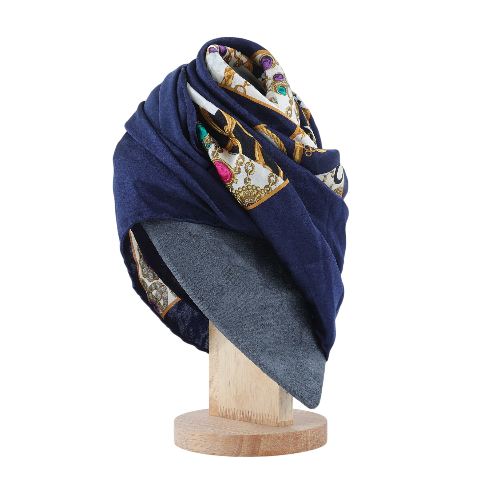 香奈兒 CHANEL 絲巾  深藍雙CLOGO絲巾 無附屬品